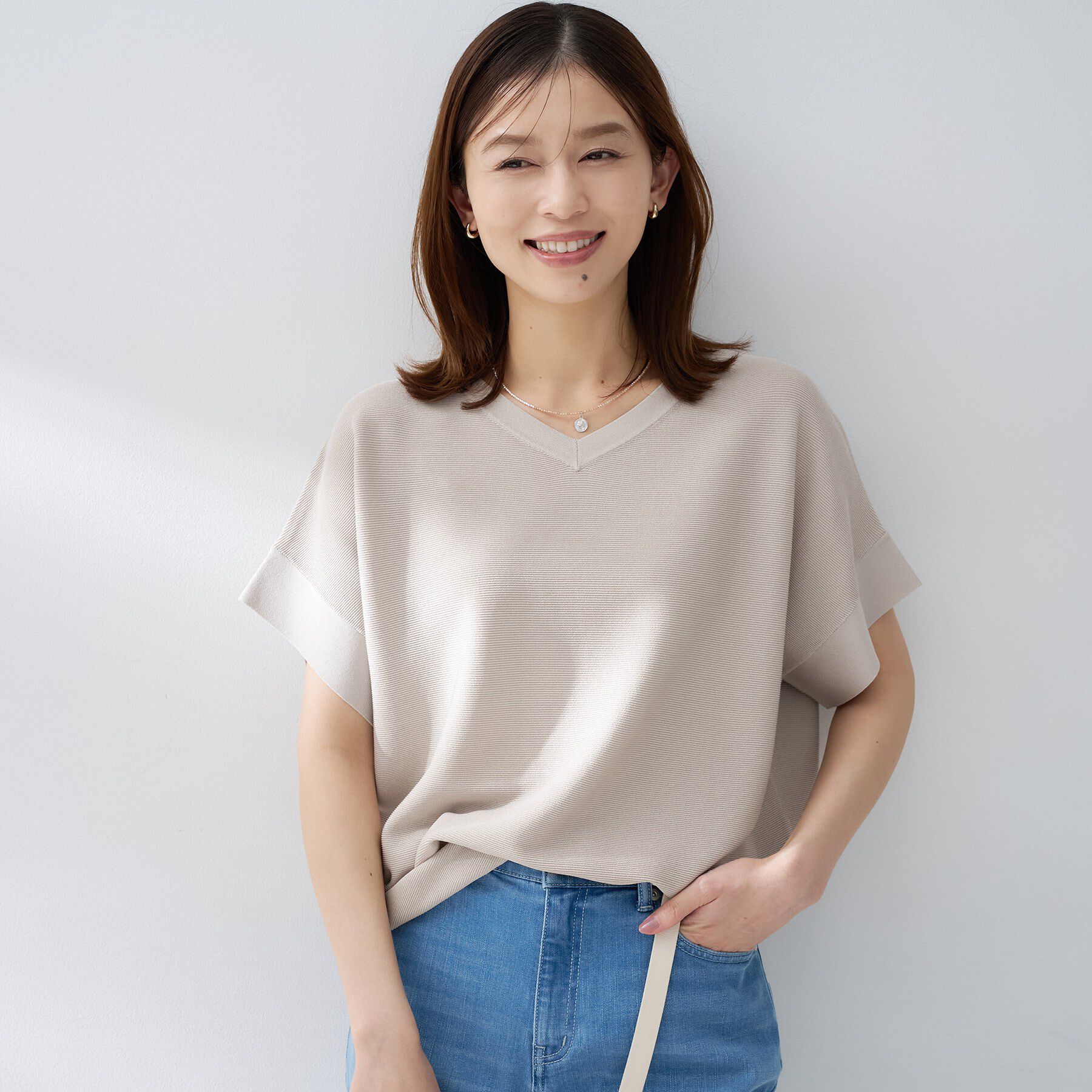 UNTITLED「前後2WAYフレンチスリーブニット」|ニット・セーター|