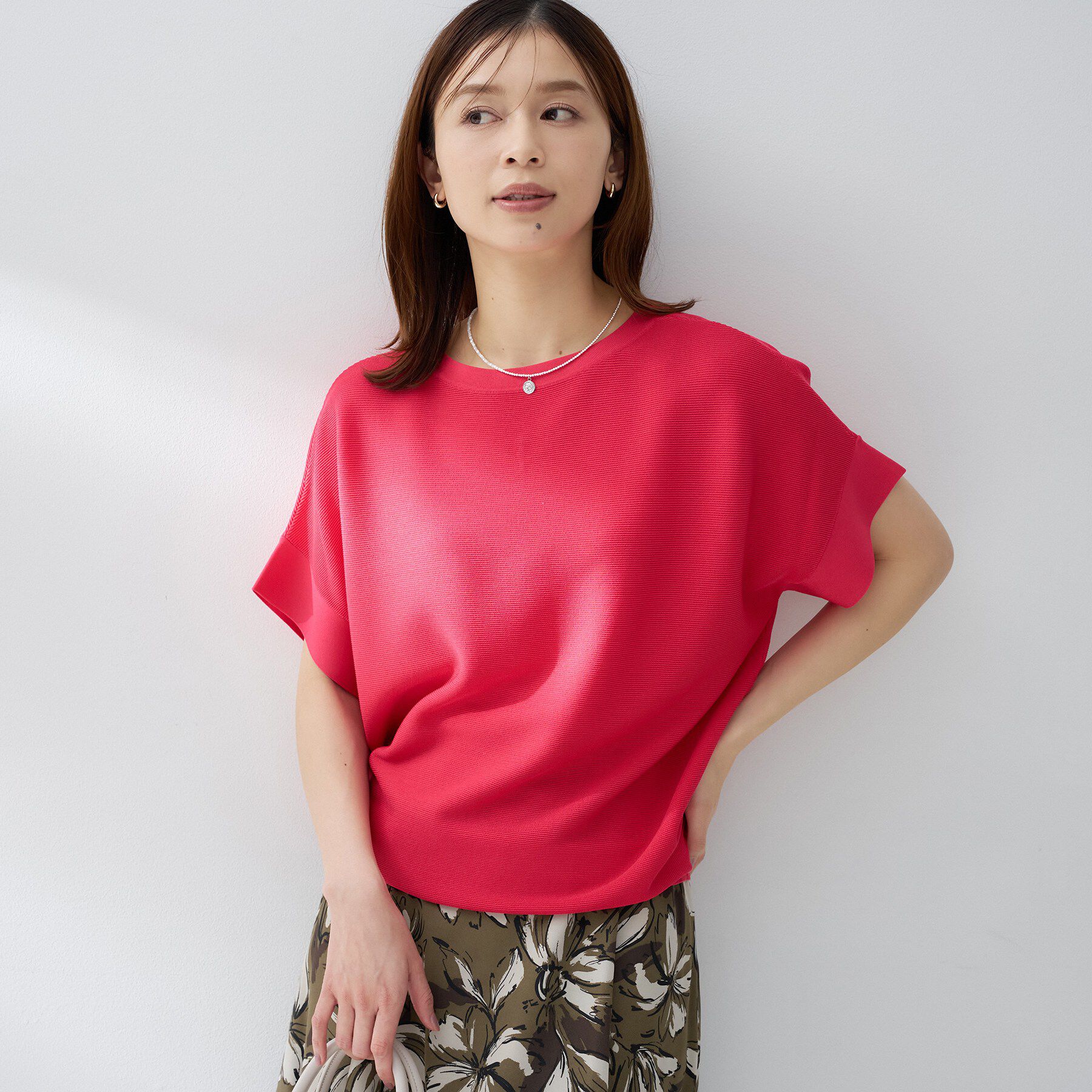 UNTITLED「前後2WAYフレンチスリーブニット」|ニット・セーター|ピンク(073)