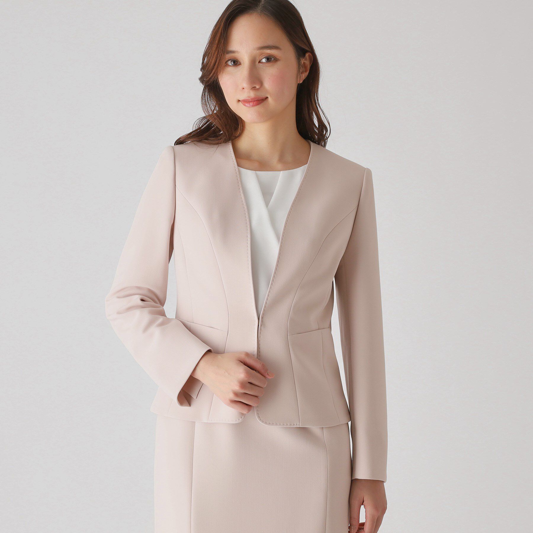 COUP DE CHANCE「【洗える／日本製】カラーレスジャケット」|ノーカラージャケット|