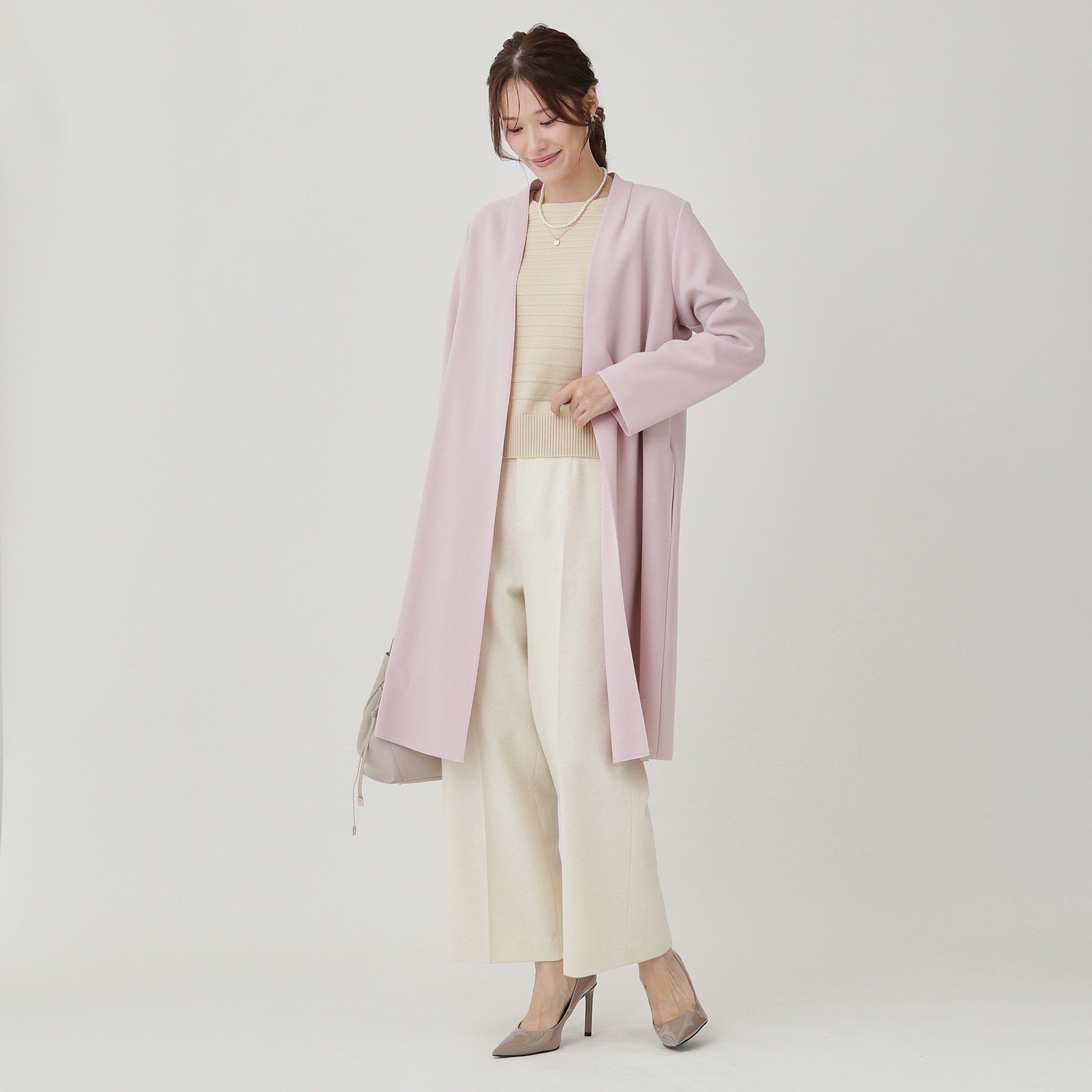 COUP DE CHANCE「【手洗い可／日本製】地柄ボーダーのニットトップス」|ニット・セーター|