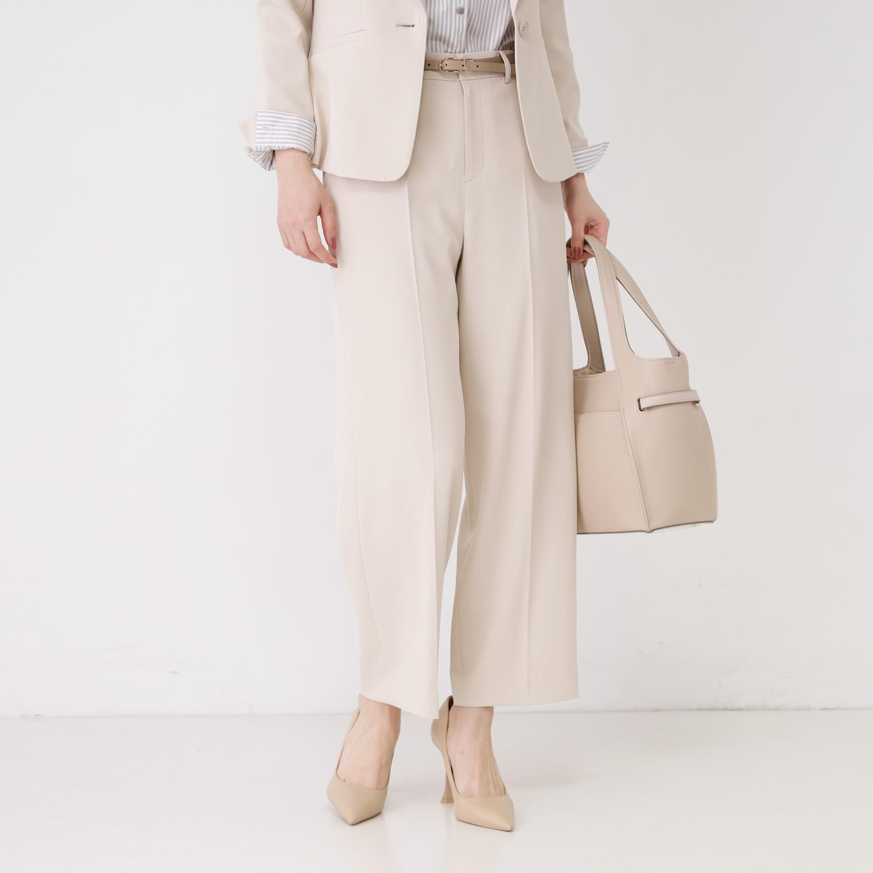 COUP DE CHANCE「【手洗い可／日本製／伸縮性／スーツ可】センタープレス入りストレートワイドパンツ」|その他|