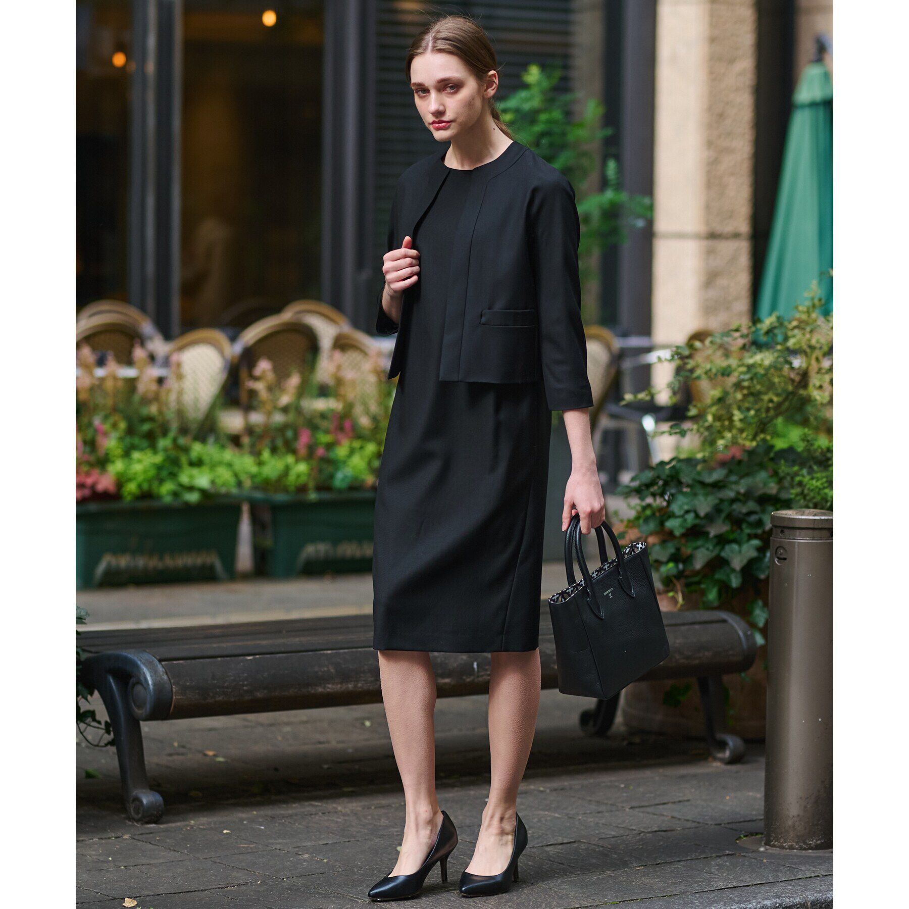 DRESSTERIOR「【セットアップ可】ブラックフォーマルジャケット」|ノーカラージャケット|