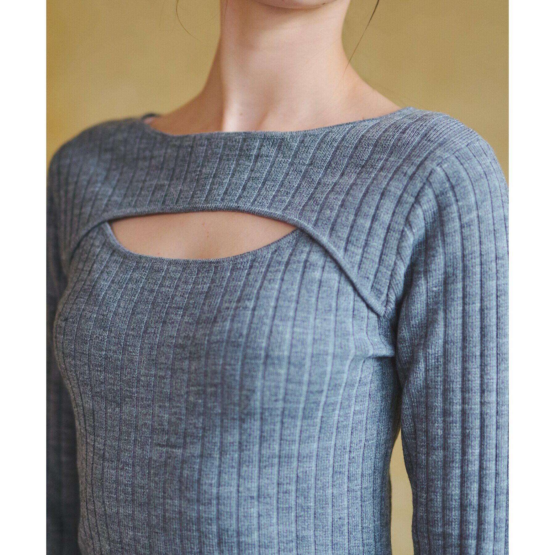 DRESSTERIOR「【otonaMUSE11月号掲載/手洗い可】デコルテリブニットワンピース」|ワンピース|