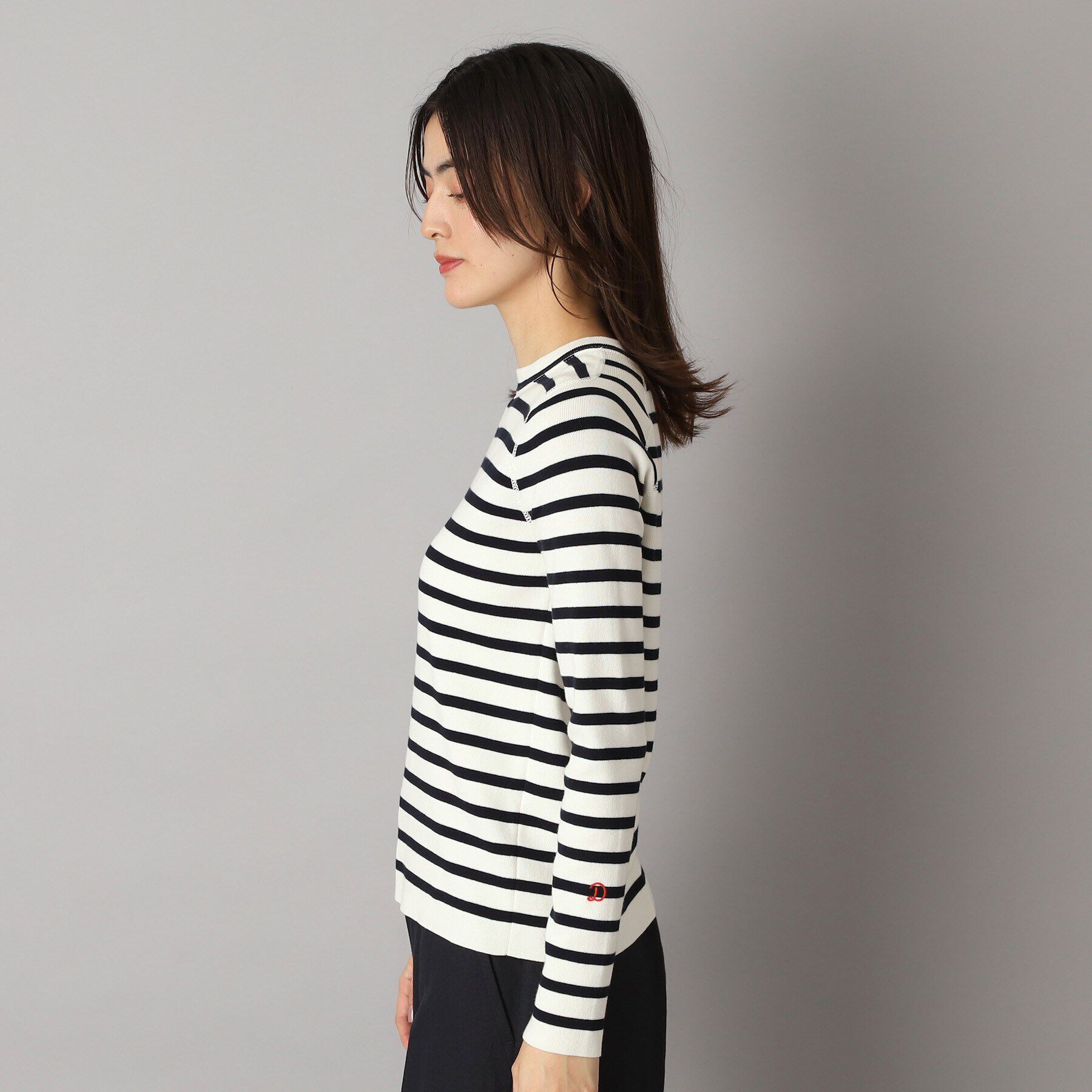 DRESSTERIOR「コットンフルニードルボーダー」|ニット・セーター|