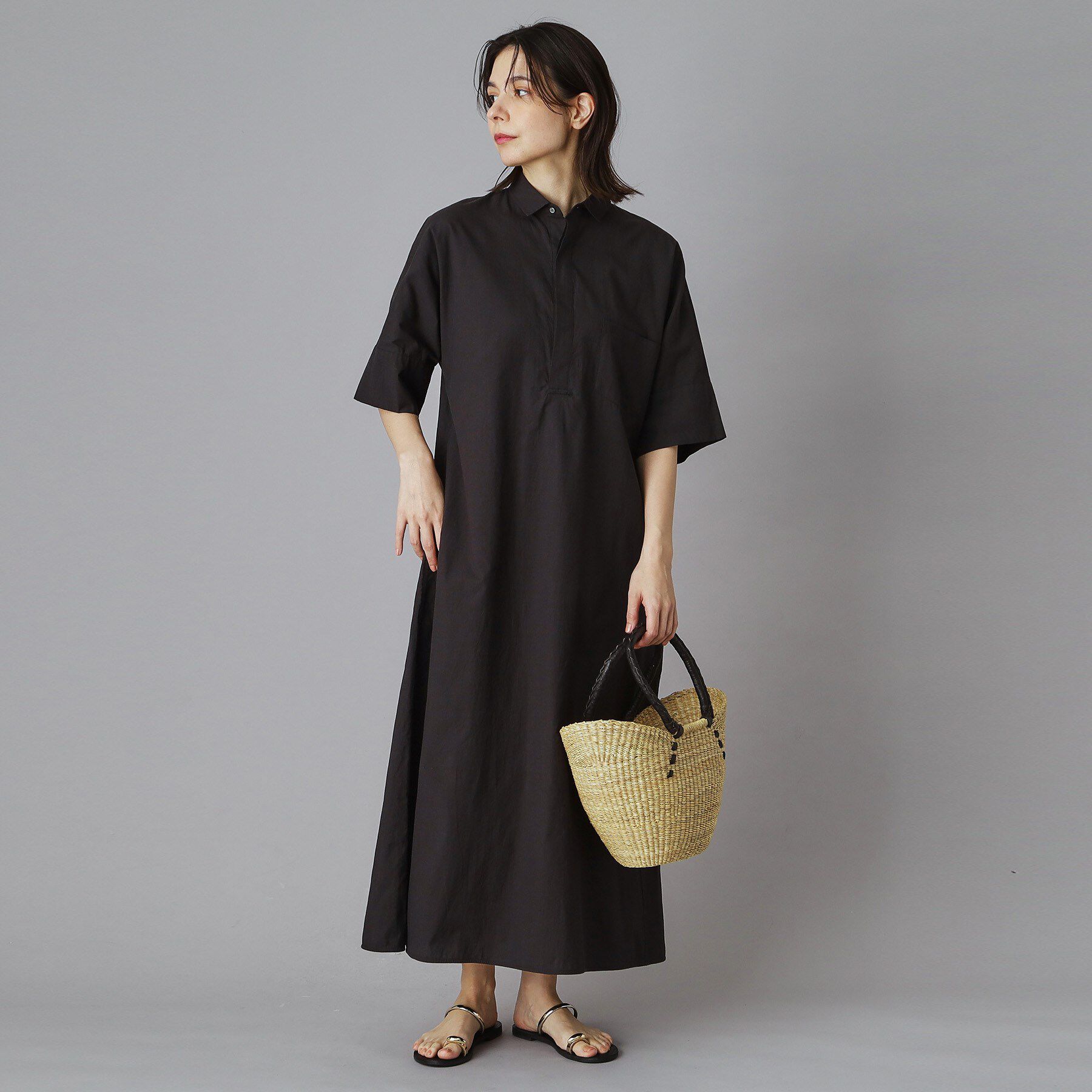 DRESSTERIOR「TICCA（ティッカ）テント半袖シャツワンピース」|ワンピース|