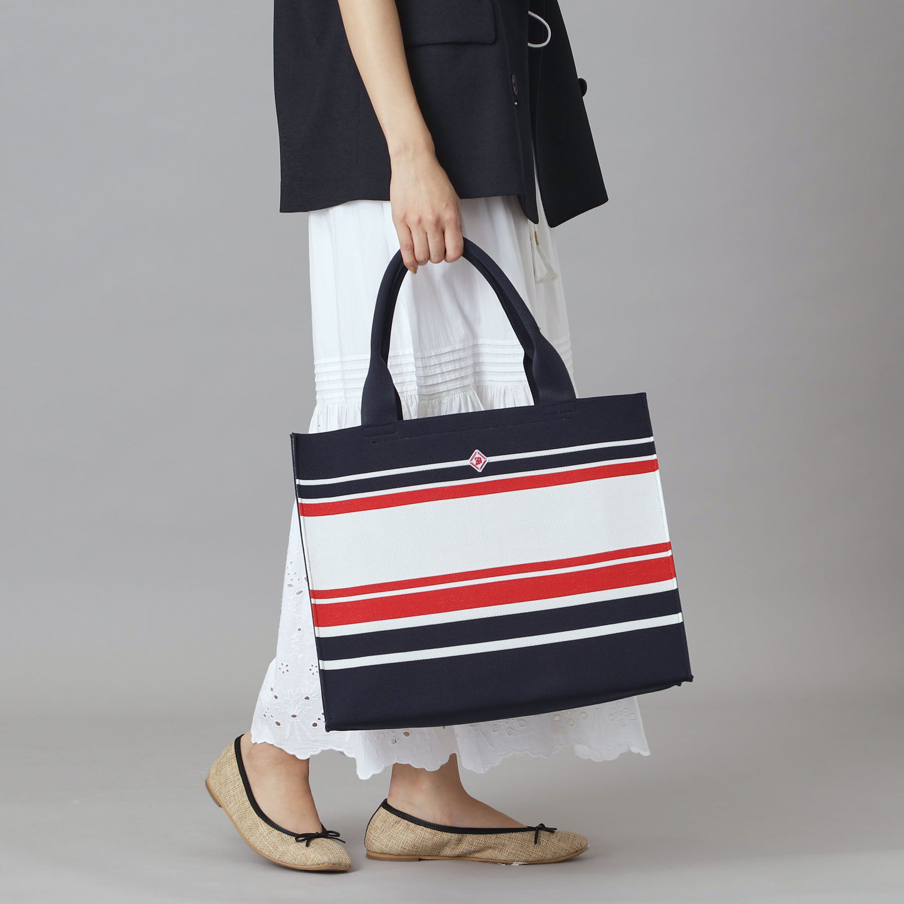 DRESSTERIOR「ボーダーニットラージトート」|トートバッグ|