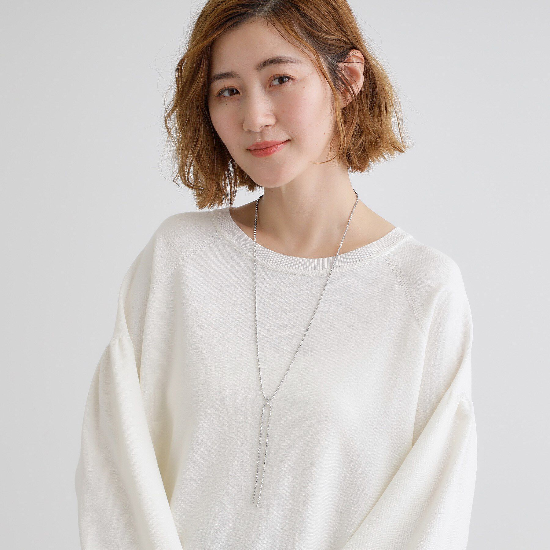 grove「ダイヤ調レーンリボンネックレス」|ネックレス|