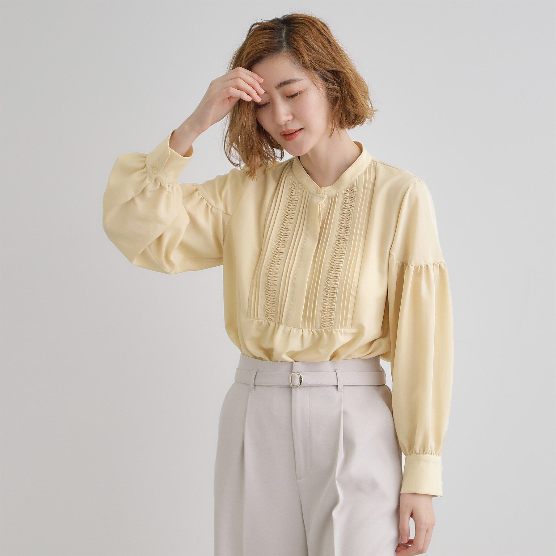 grove「ピンタックボリュームスリーブブラウス」|シャツ・ブラウス|