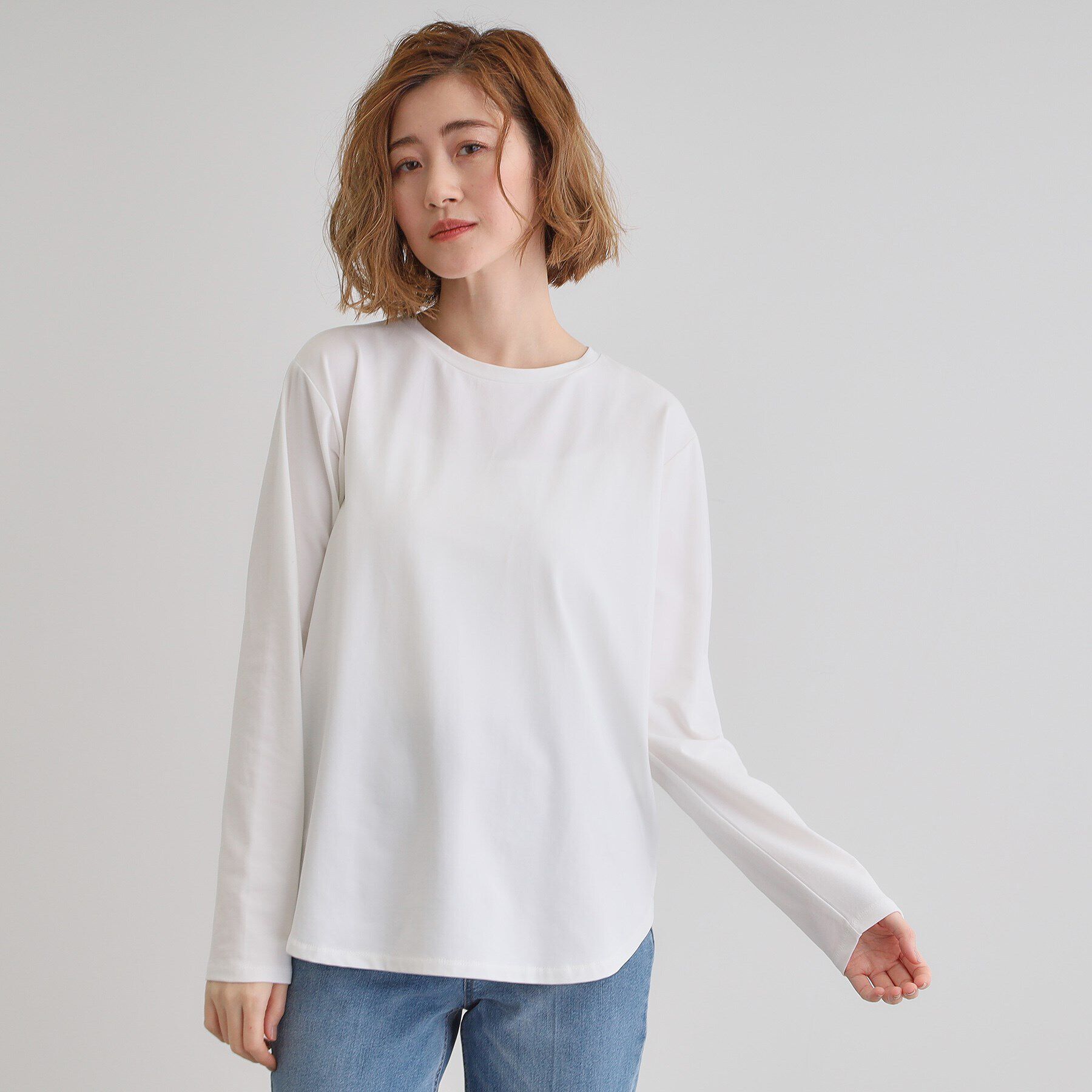 grove「裾テールロンT」|Tシャツ・カットソー|オフホワイト(003