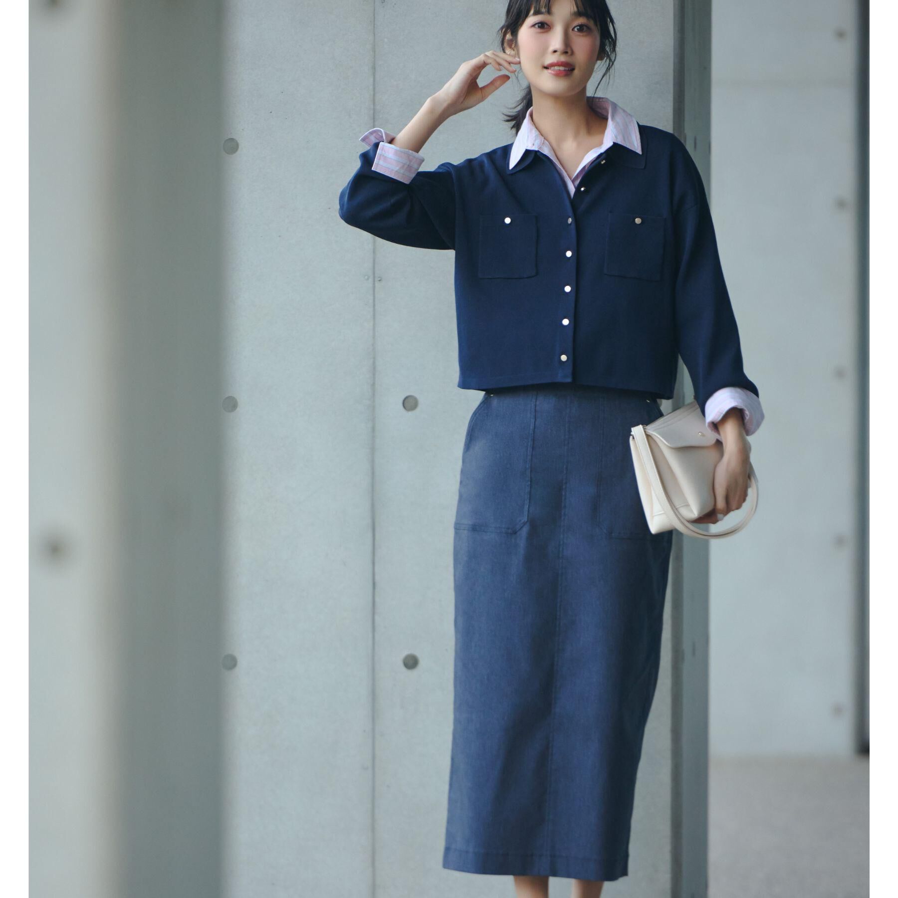 grove「【貴島明日香さん着用】ハイパーストレッチナロースカート」|スカート|