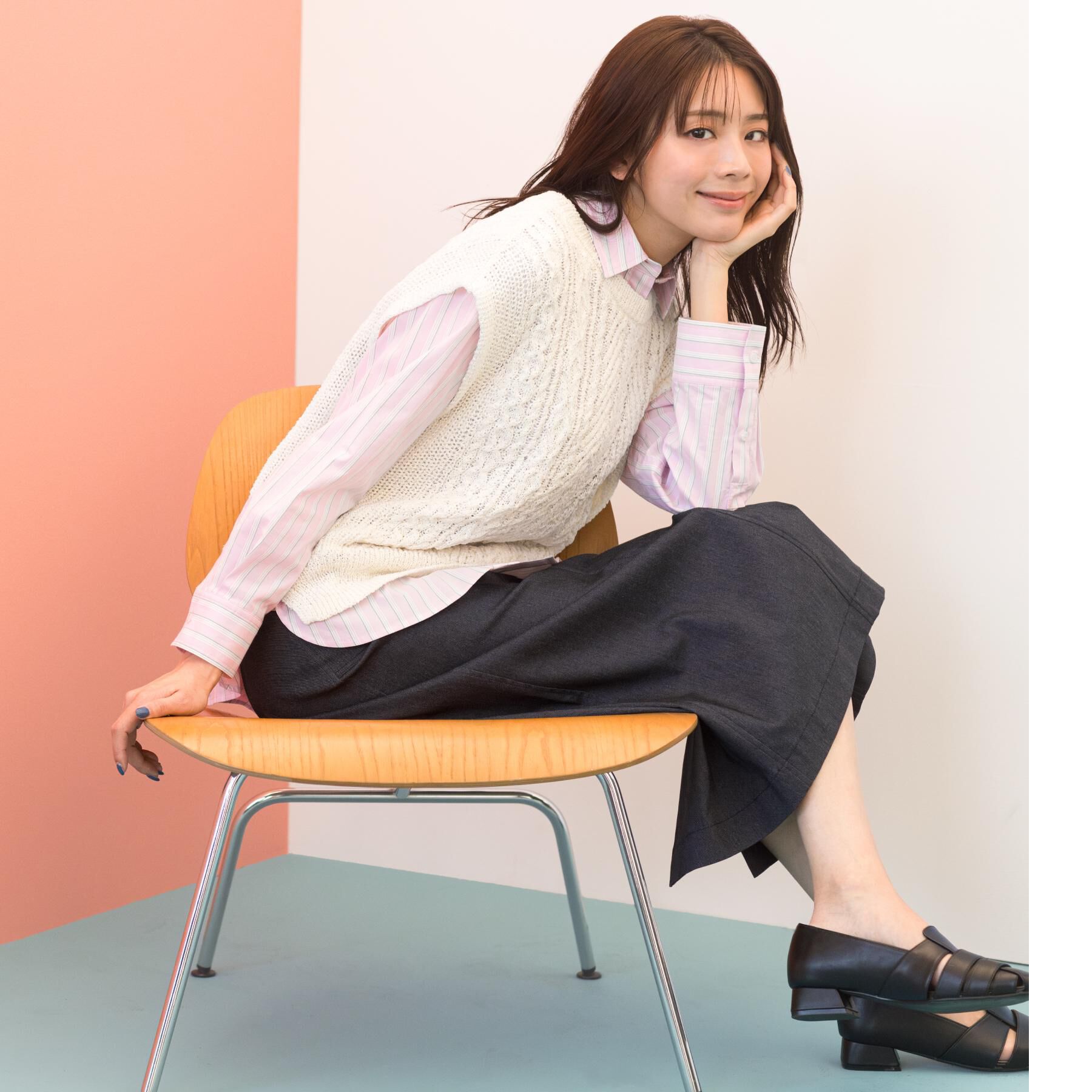 grove「【貴島明日香さん着用】ハイパーストレッチナロースカート」|スカート|