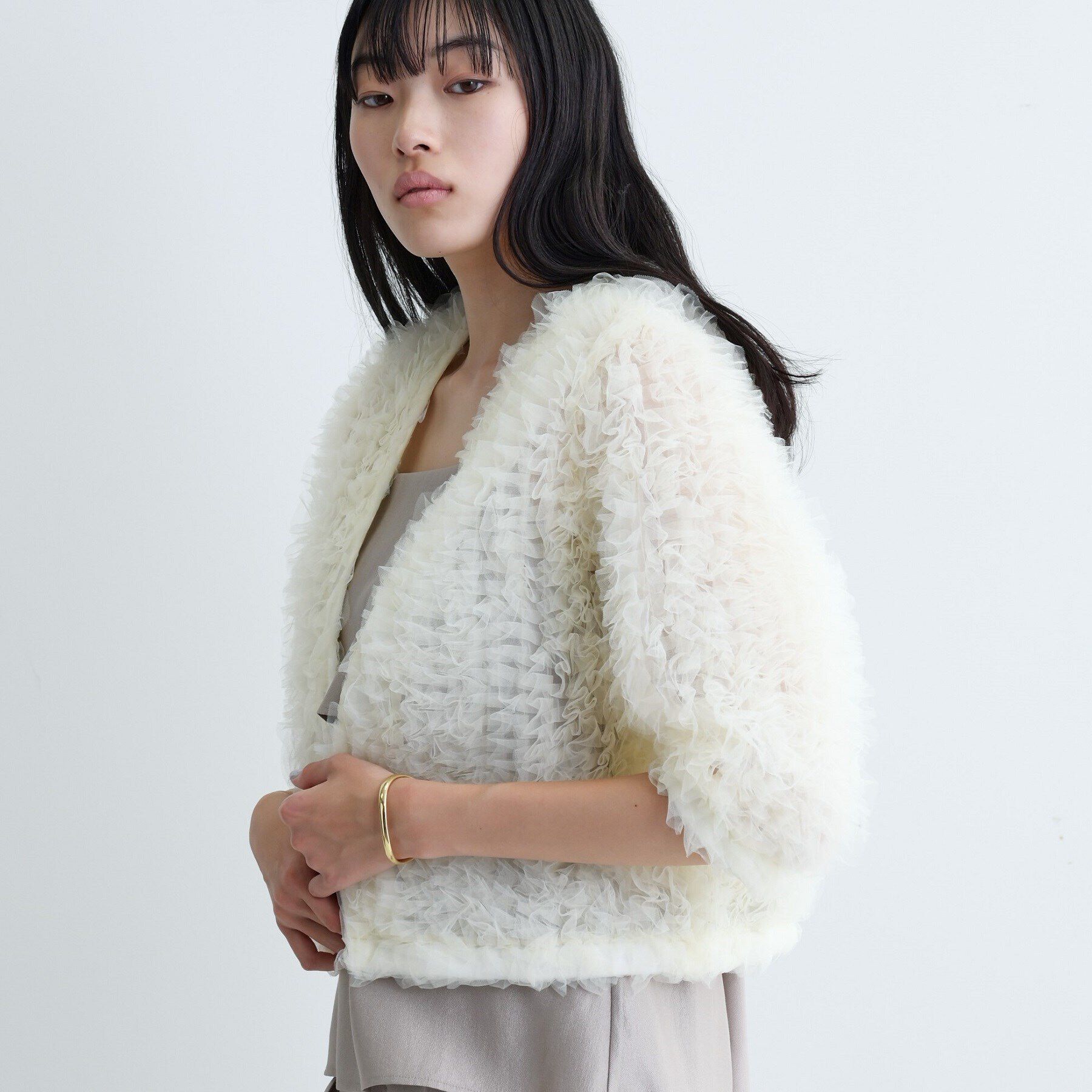 GALLEST「ボリュームチュールカーディガン」|カーディガン|