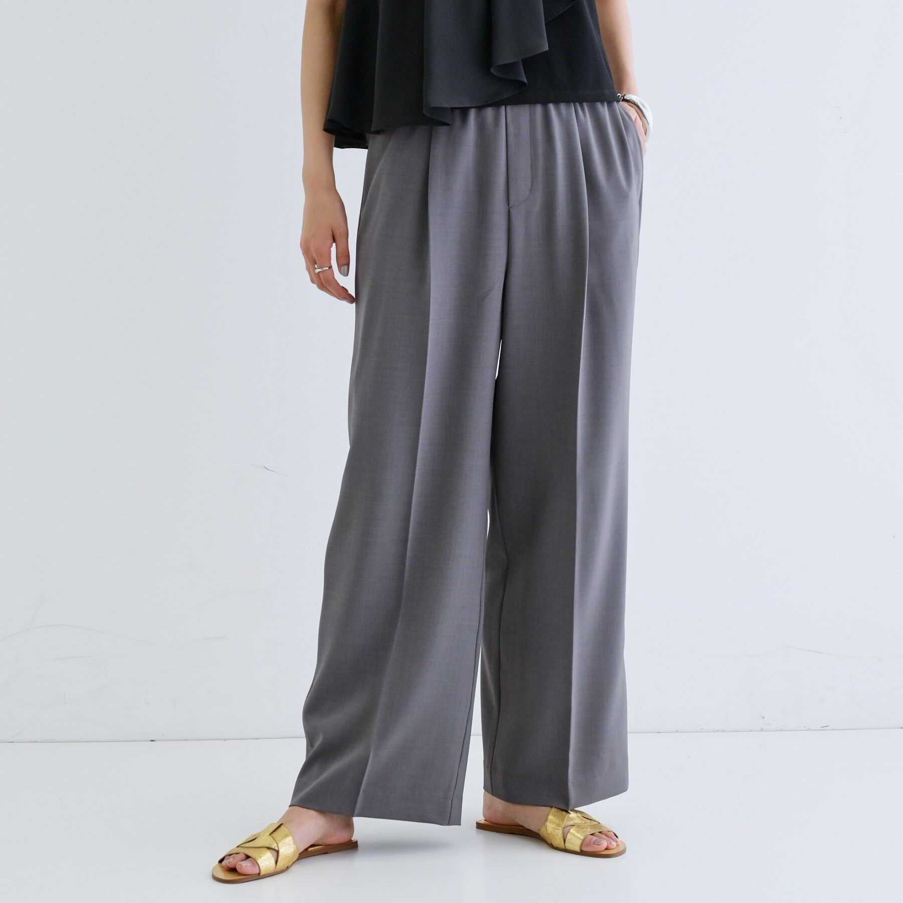 GALLEST「【セットアップ対応】イージーストレートワイドパンツ【カセット服／オケージョン／通勤】」|その他|チャコールグレー(6