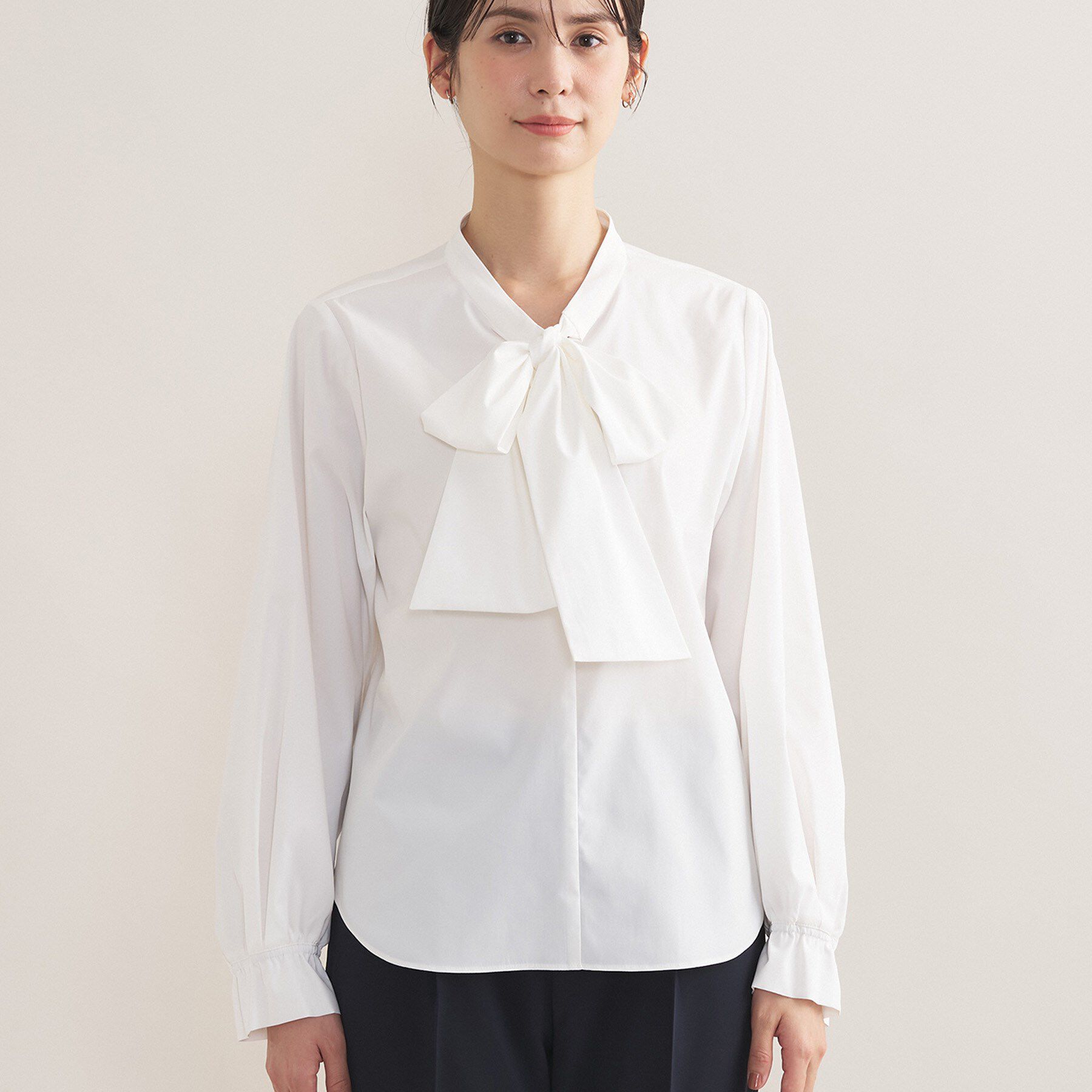 INDIVI「【2点セット／洗える】ツイードジレ＆ボウタイブラウス」|その他|