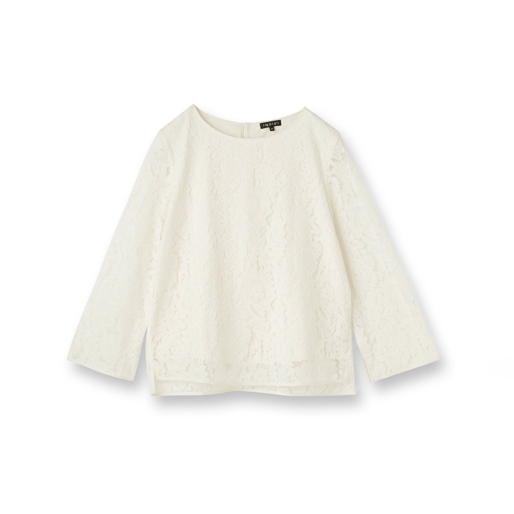 INDIVI「【洗える／セレモニー】フラワーレースブラウス」|シャツ・ブラウス|