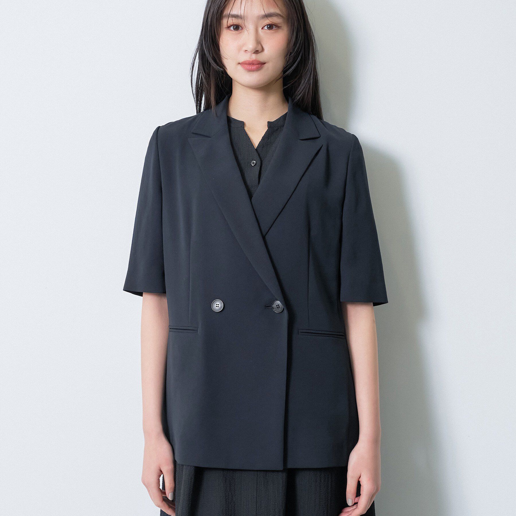 INDIVI「【着る日傘】ハーフスリーブダブルジャケット」|テーラードジャケット|
