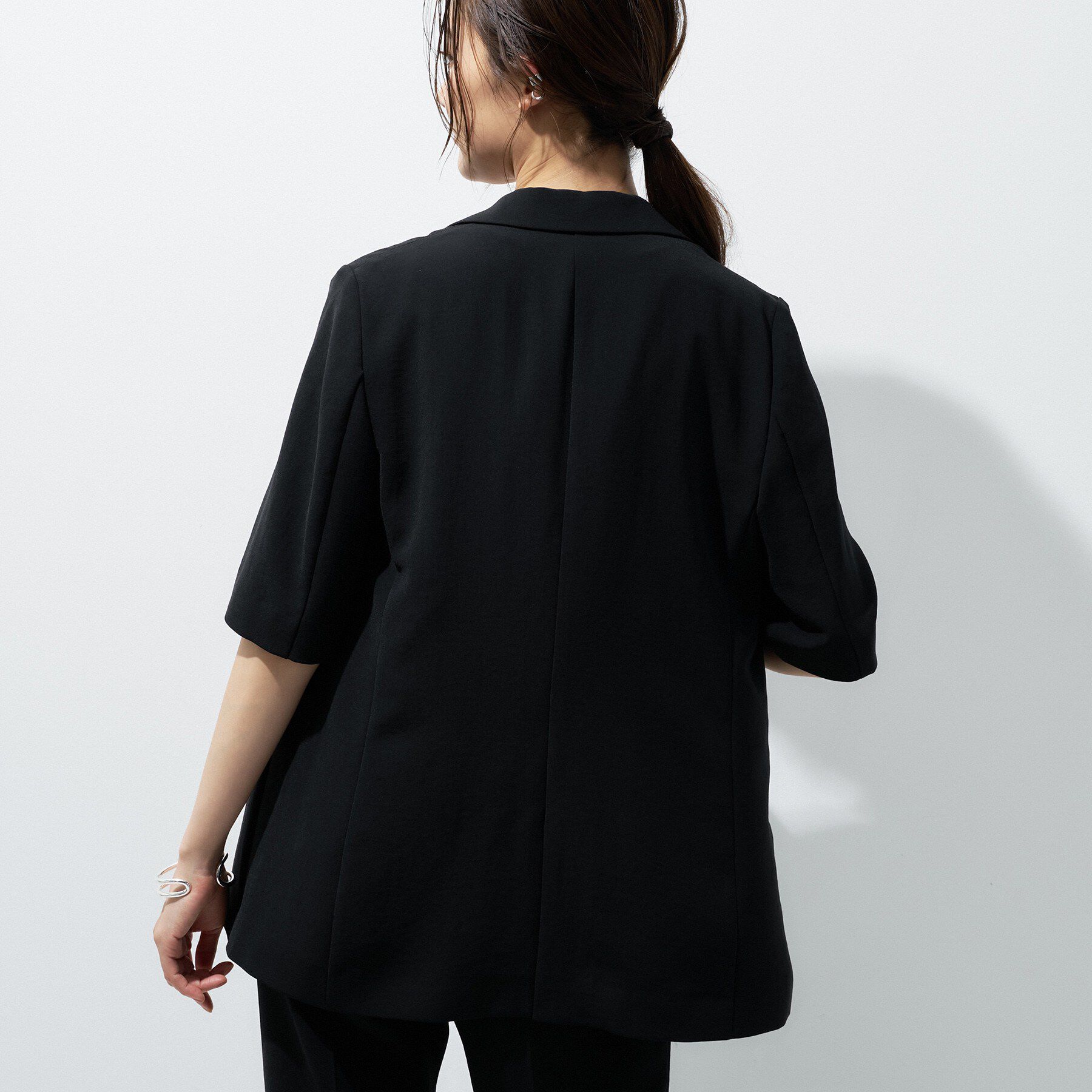 INDIVI「【着る日傘】ハーフスリーブダブルジャケット」|テーラードジャケット|