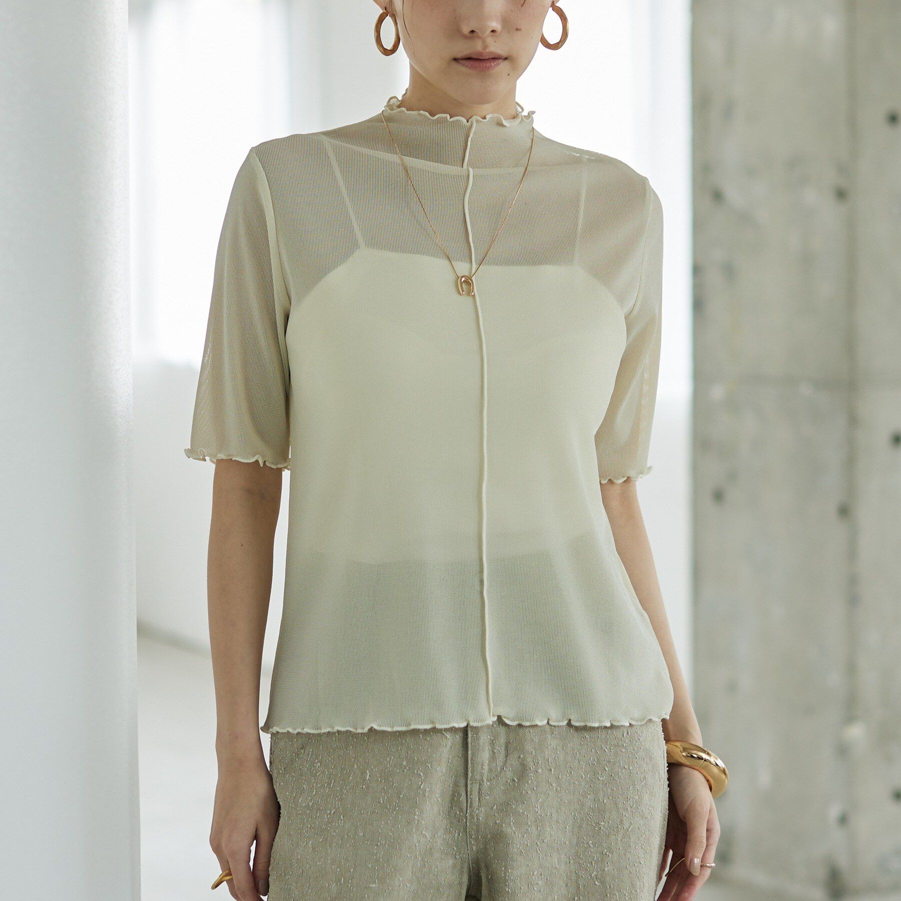 GALLEST「シアーラメカットソー」|Tシャツ・カットソー|