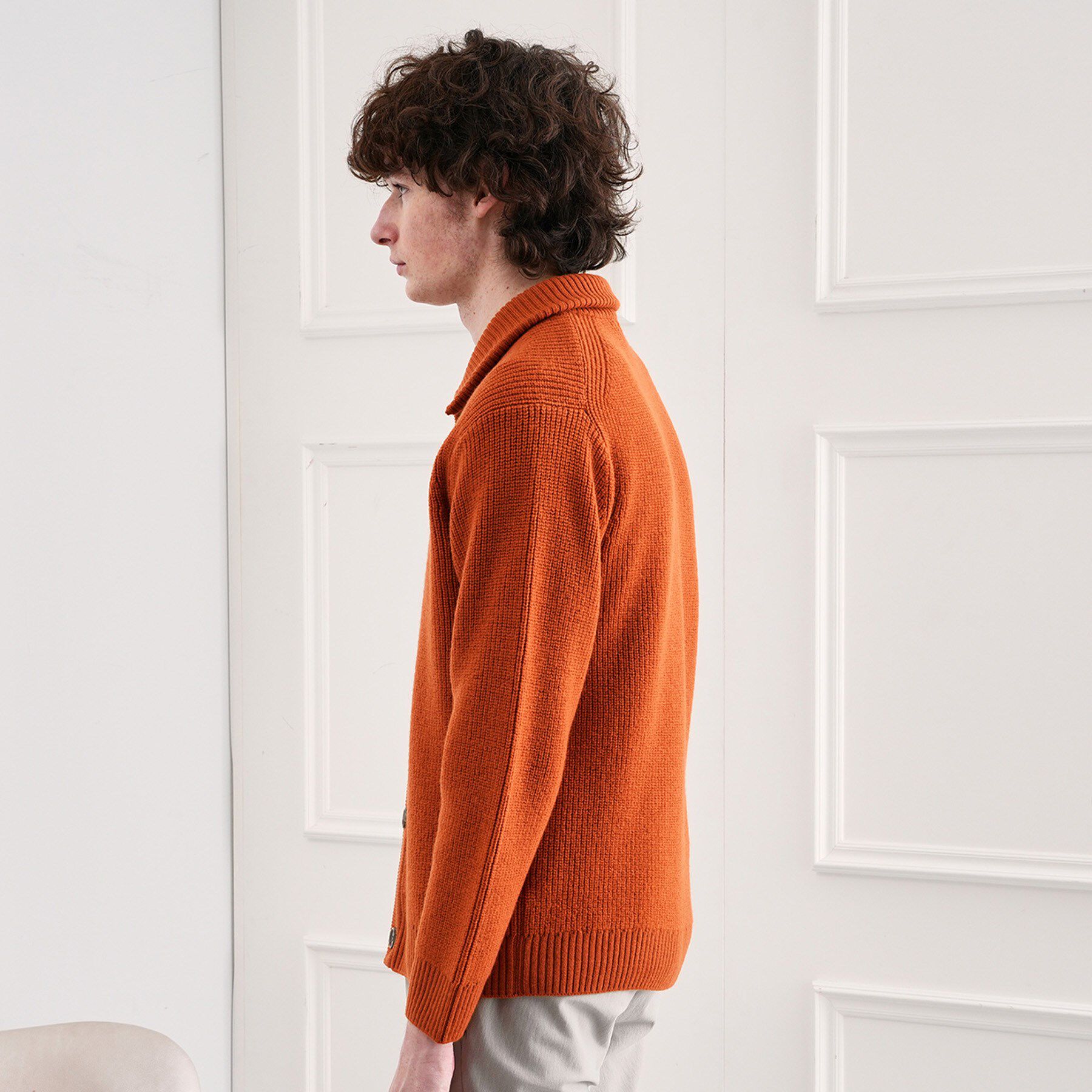 TAKEO KIKUCHI「タスマニアウール混畦編みカーディガン」|カーディガン|