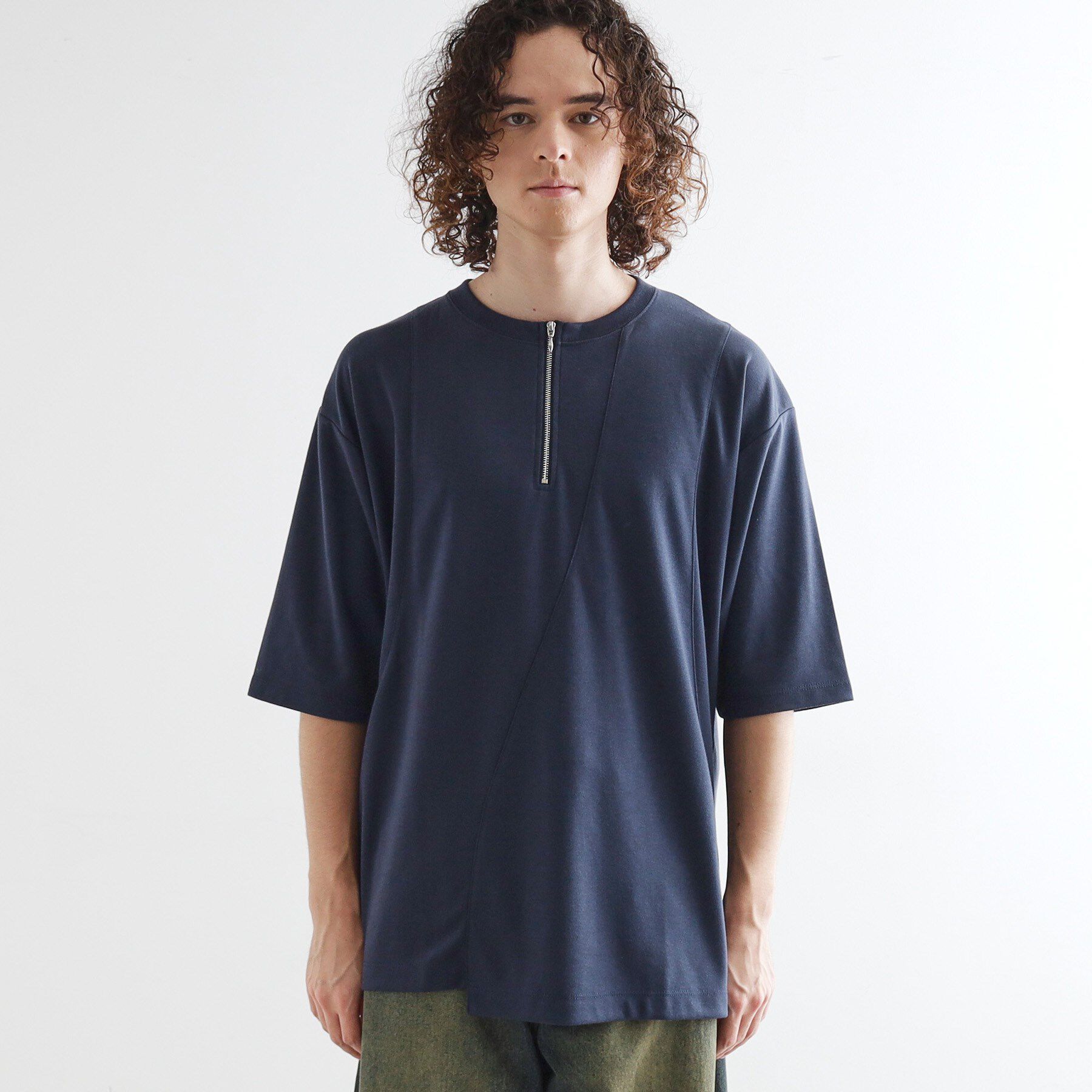 tk.TAKEO KIKUCHI「ウェーブ切替ジップTシャツ」|Tシャツ・カットソー|