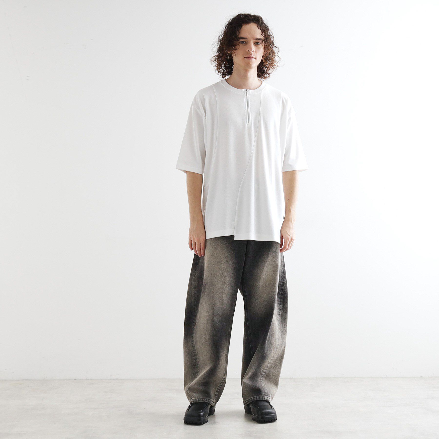 tk.TAKEO KIKUCHI「ウェーブ切替ジップTシャツ」|Tシャツ・カットソー|