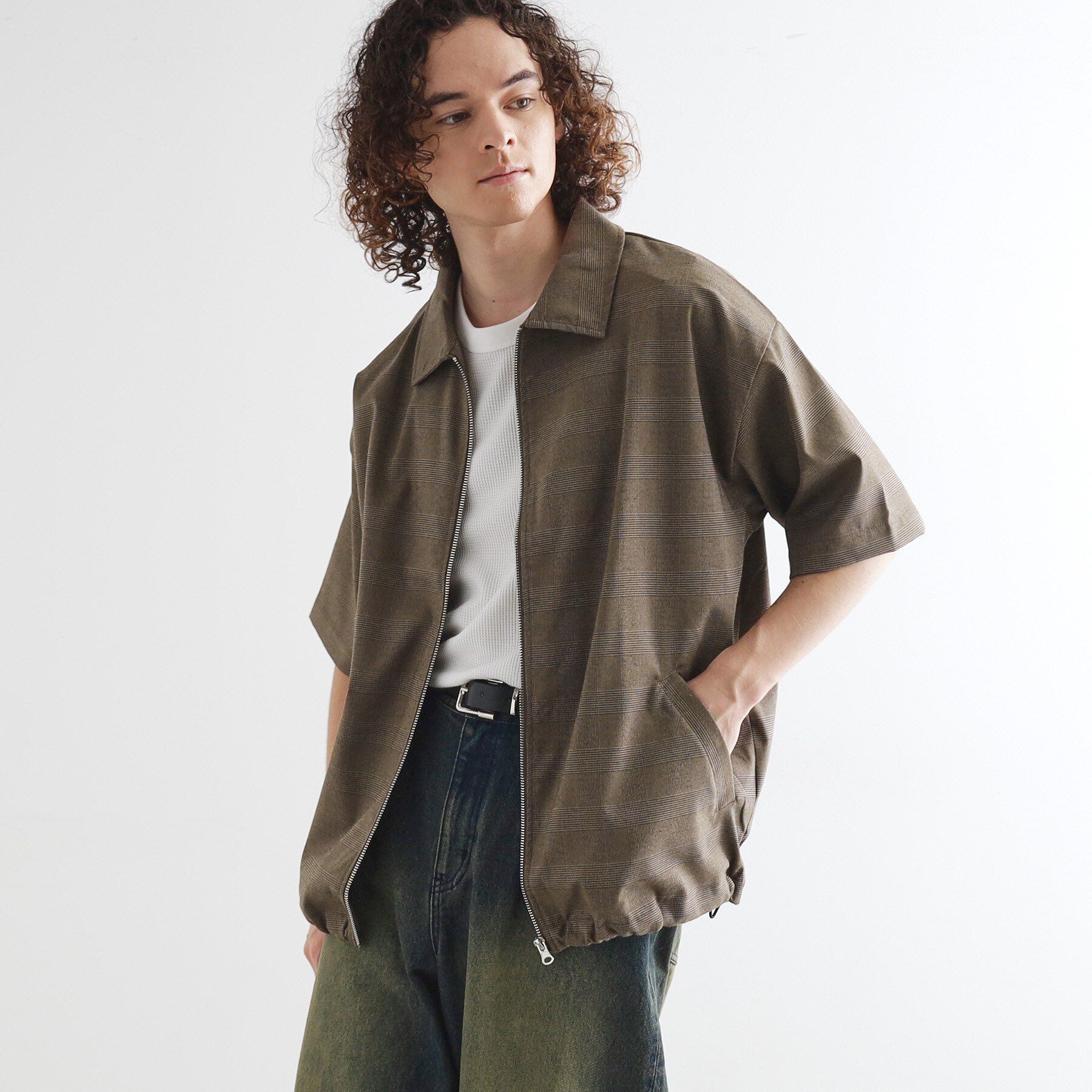 tk.TAKEO KIKUCHI「チェックシャツブルゾン」|シャツ・ブラウス|ブラウン(243)