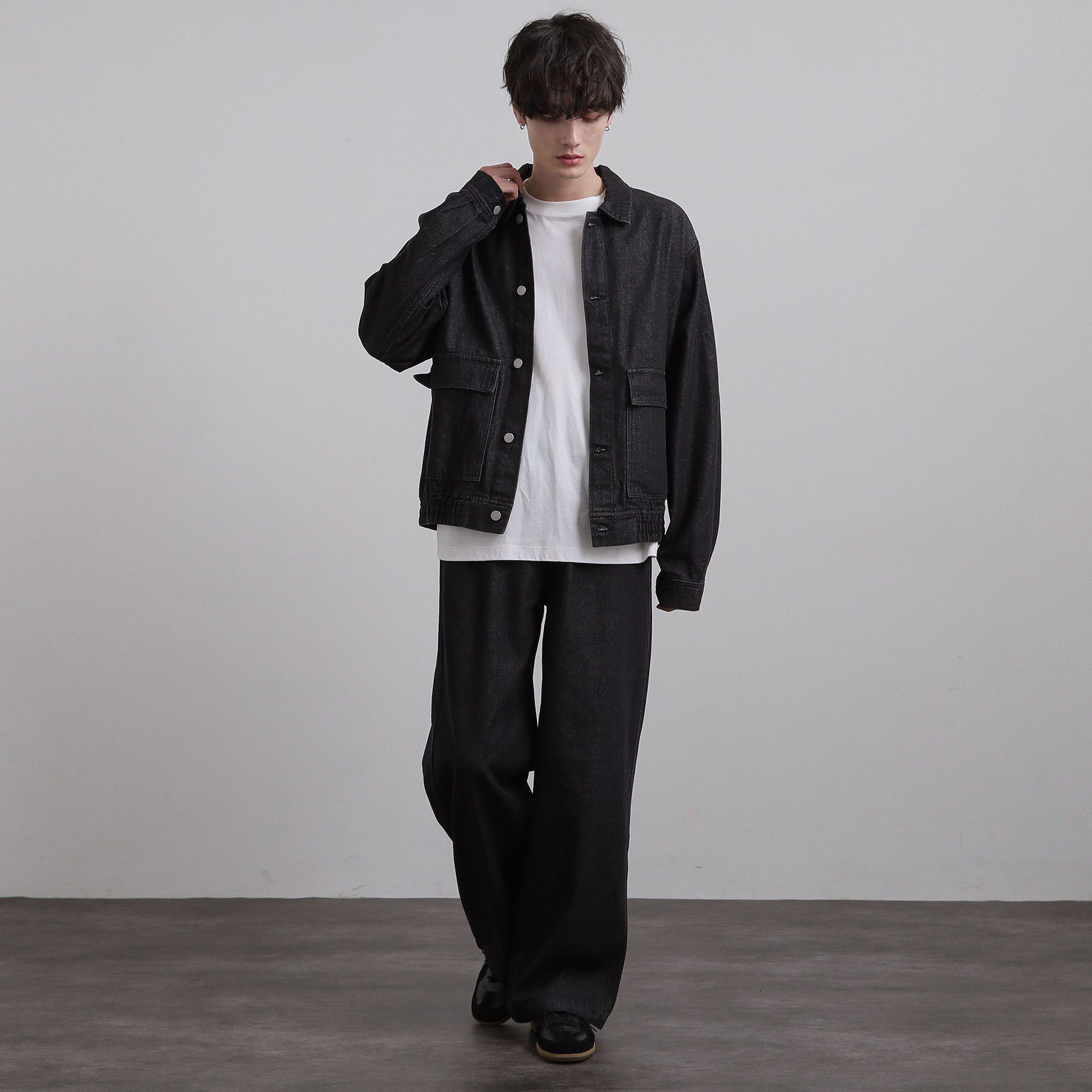 tk.TAKEO KIKUCHI「【上下2点セット】デニムブルゾン＋ワイドデニムパンツ」|スーツ|