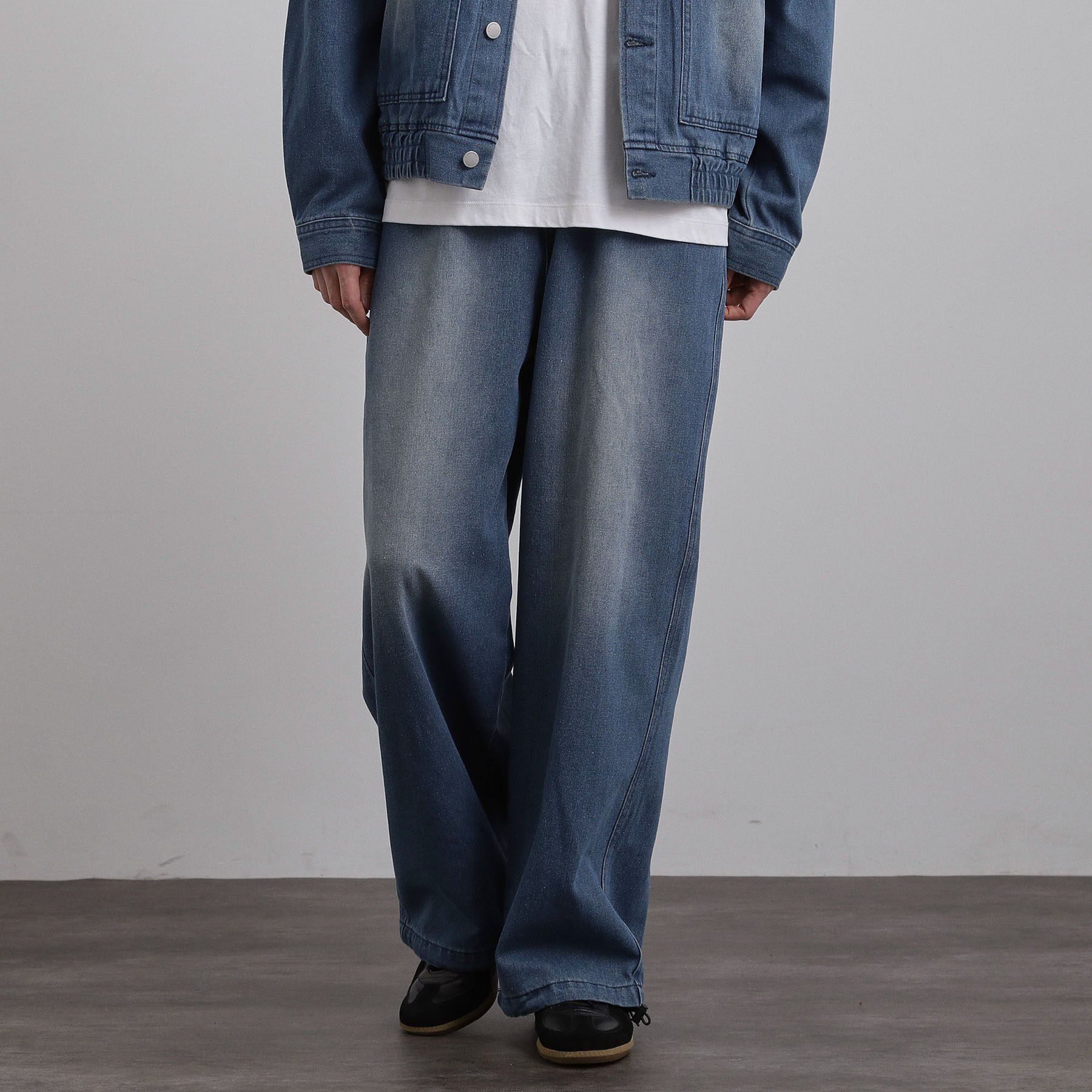 tk.TAKEO KIKUCHI「【上下2点セット】デニムブルゾン＋ワイドデニムパンツ」|スーツ|