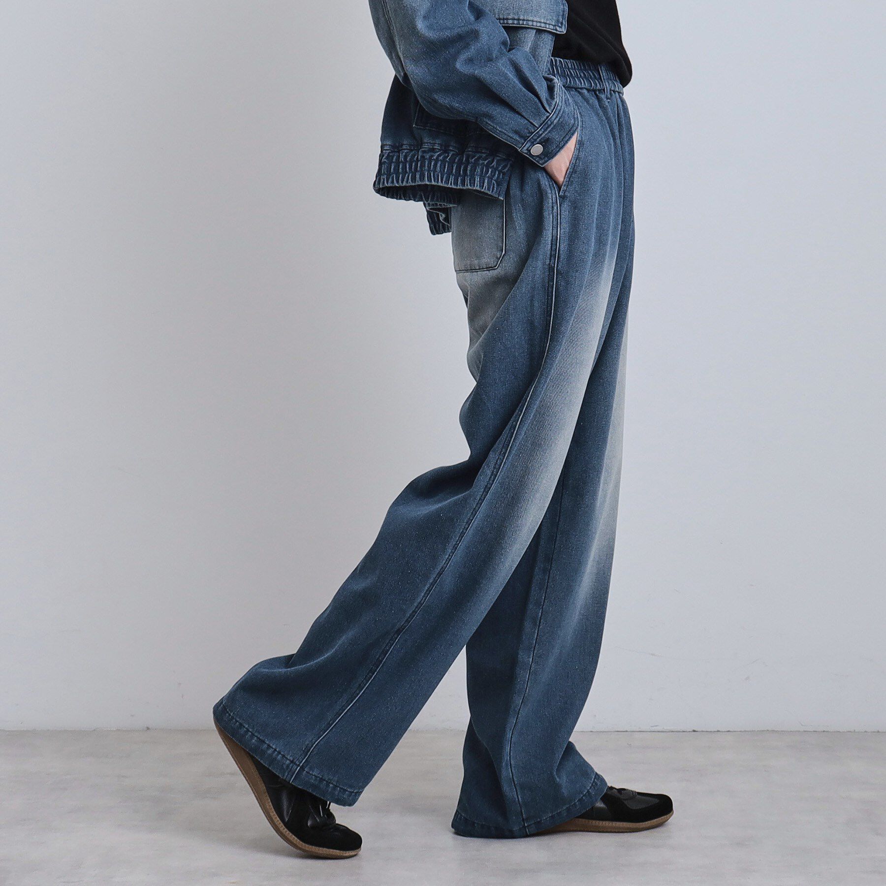 tk.TAKEO KIKUCHI「【上下2点セット】デニムブルゾン＋ワイドデニムパンツ」|スーツ|