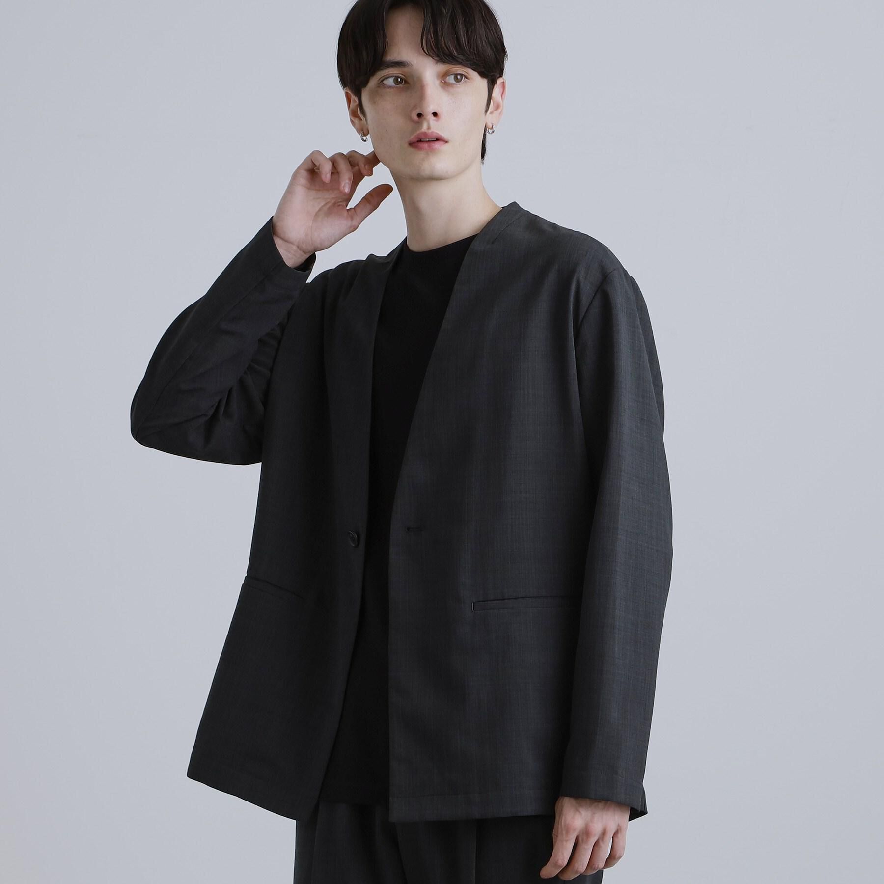 tk.TAKEO KIKUCHI「【2点セットジャケット＋パンツ】エアリードライノーカラージャケット＆スラックス」|スーツ|