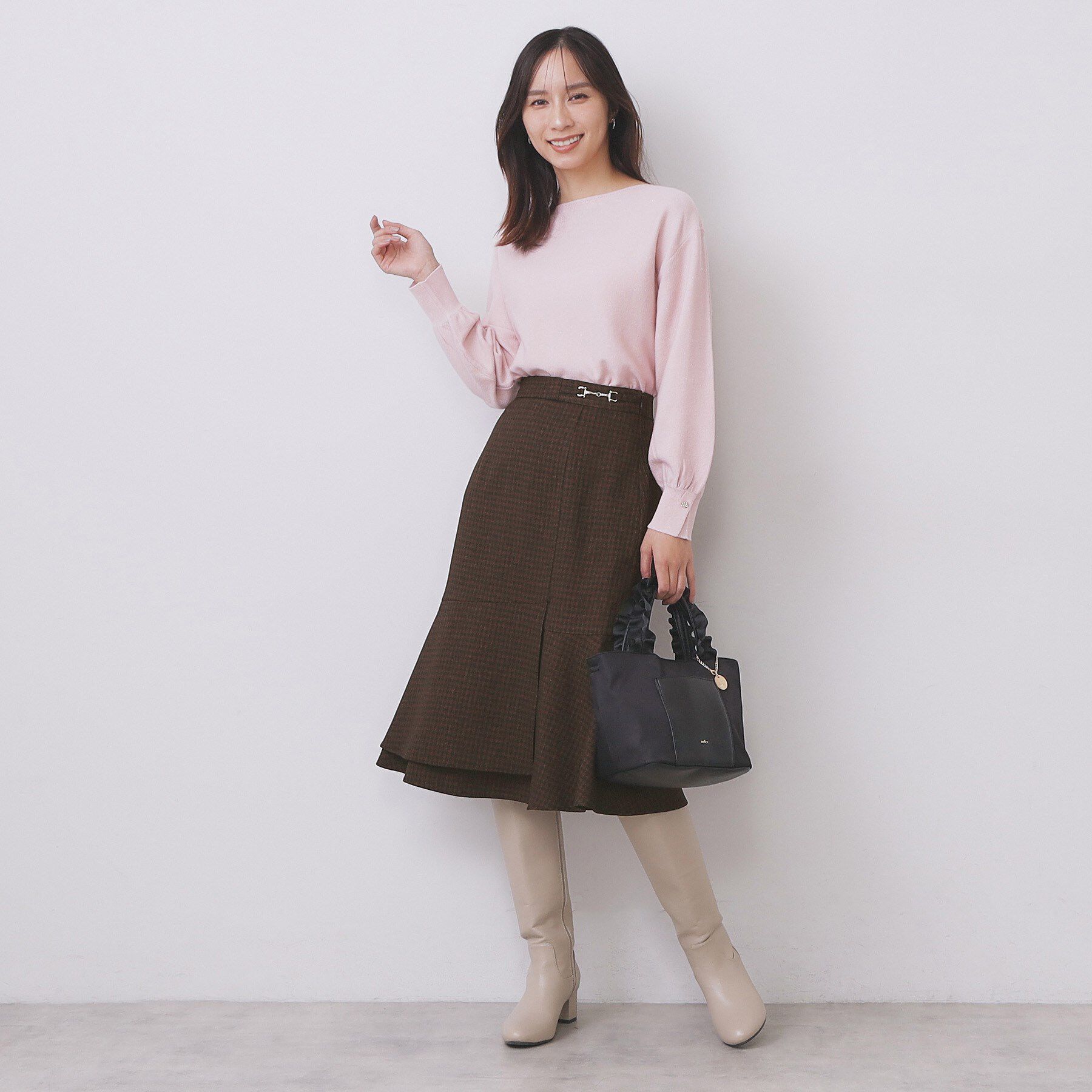 index「カルゼツイードアシメフレアスカート【洗濯機OK/防シワ/イージーアイロン/抗ピル】」|スカート|