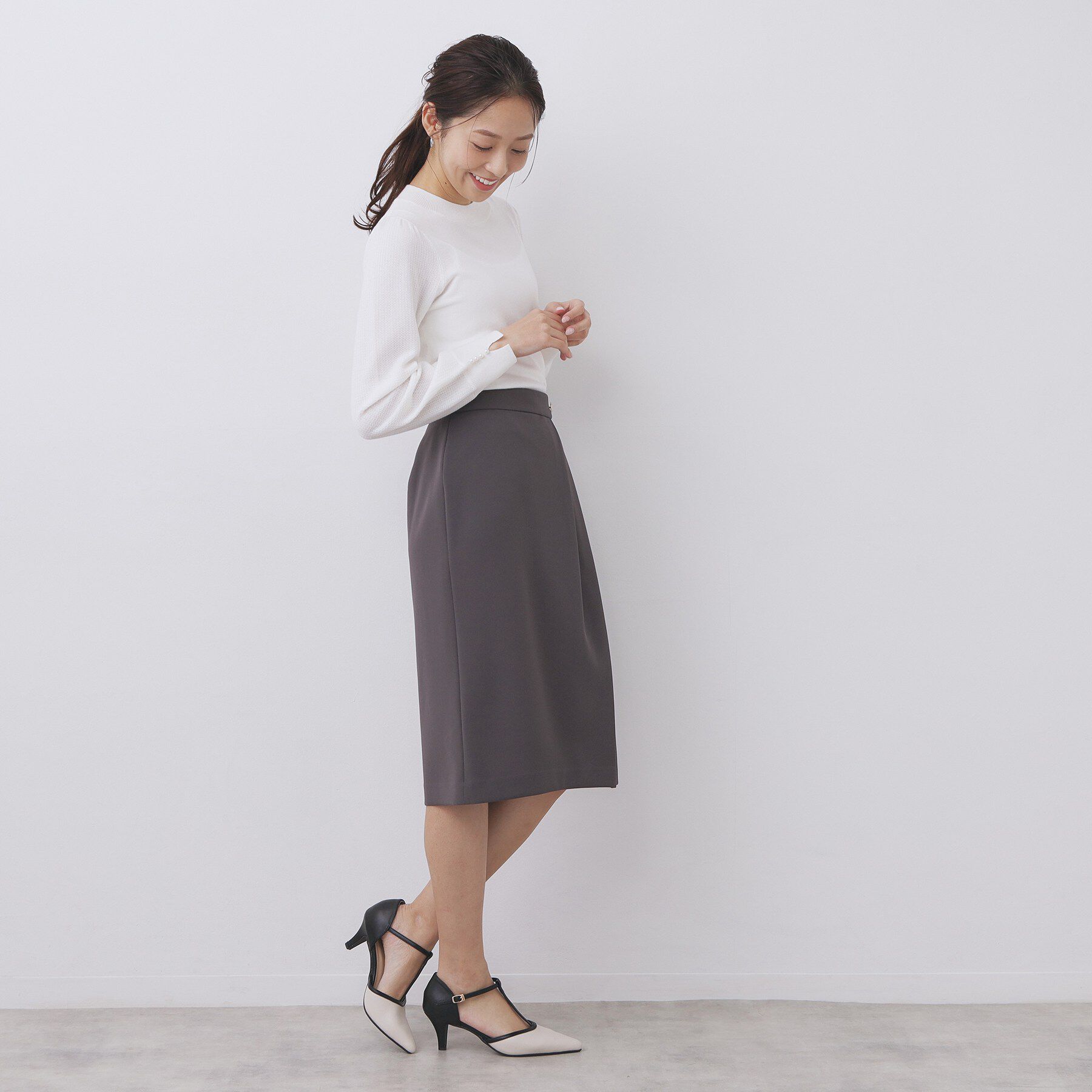 index「柄編みスリーブハイネックニット【洗濯機OK】」|ニット・セーター|