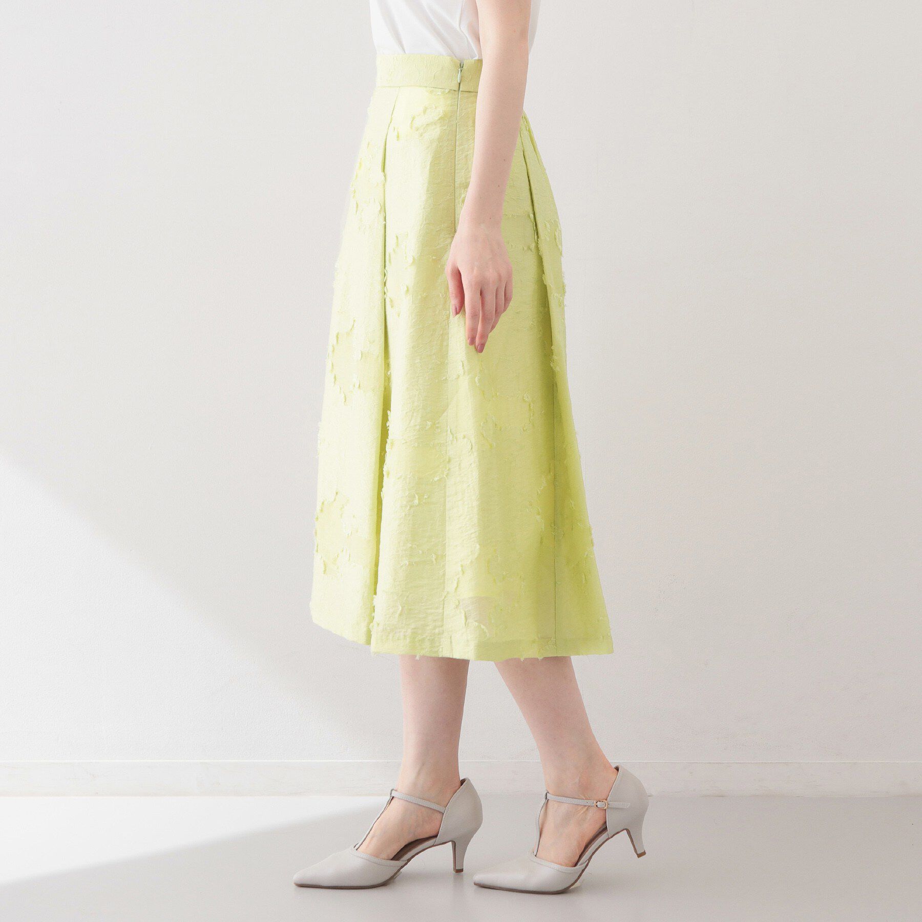 index「フラワーカットジャカードタックフレアスカート【洗濯機OK/イージーアイロン】」|スカート|