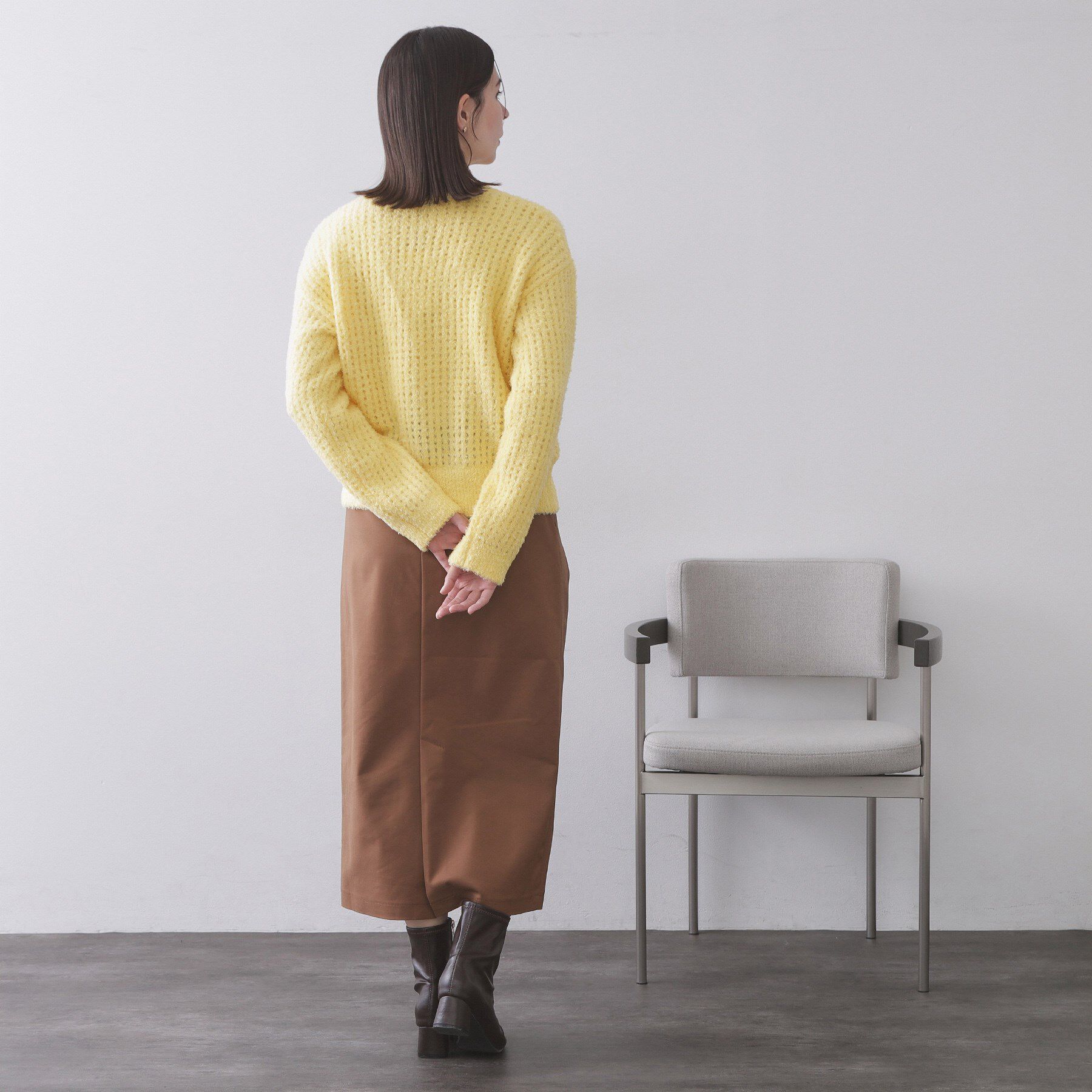 OPAQUE.CLIP「モールヤーンメッシュニット【洗濯機OK】」|ニット・セーター|