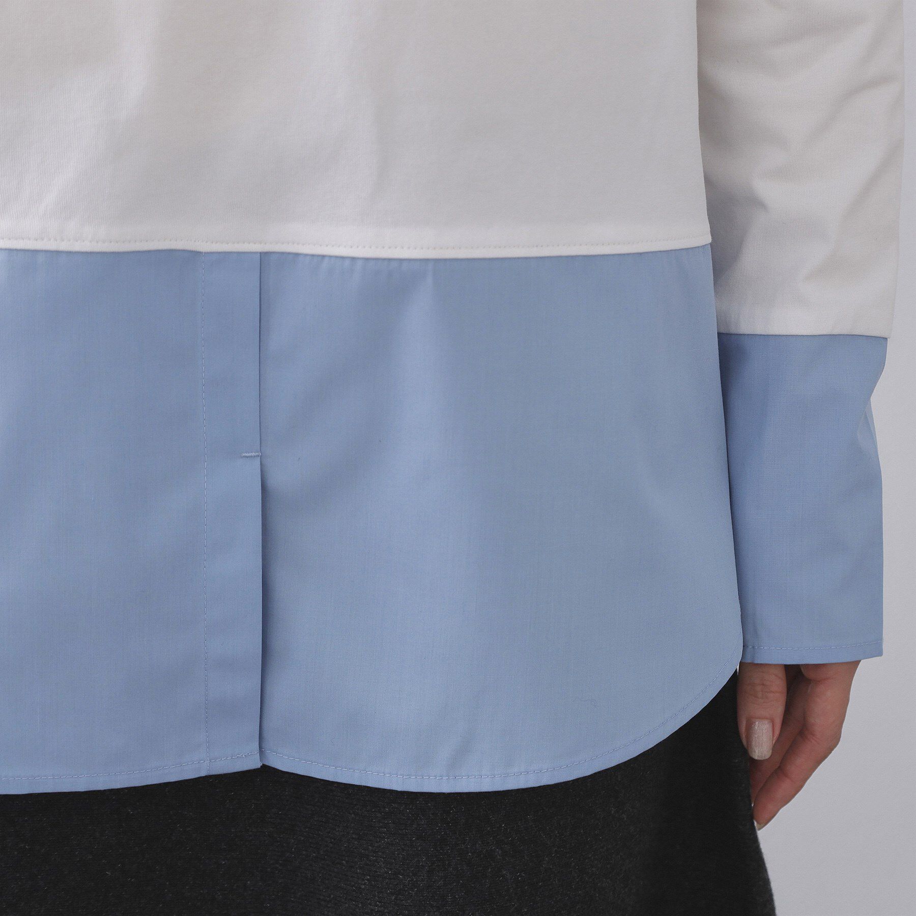 OPAQUE.CLIP「シャツドッキングカットソー【洗濯機OK】」|Tシャツ・カットソー|