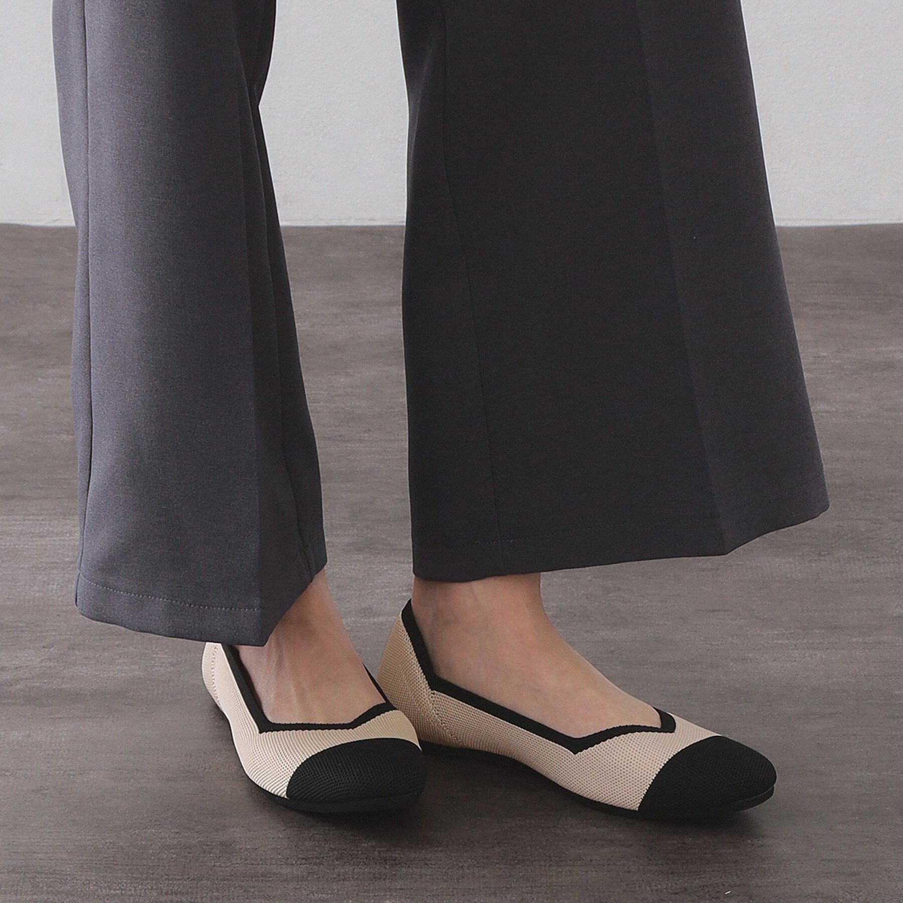 OPAQUE.CLIP「スクエアトゥニットパンプス」|パンプス|