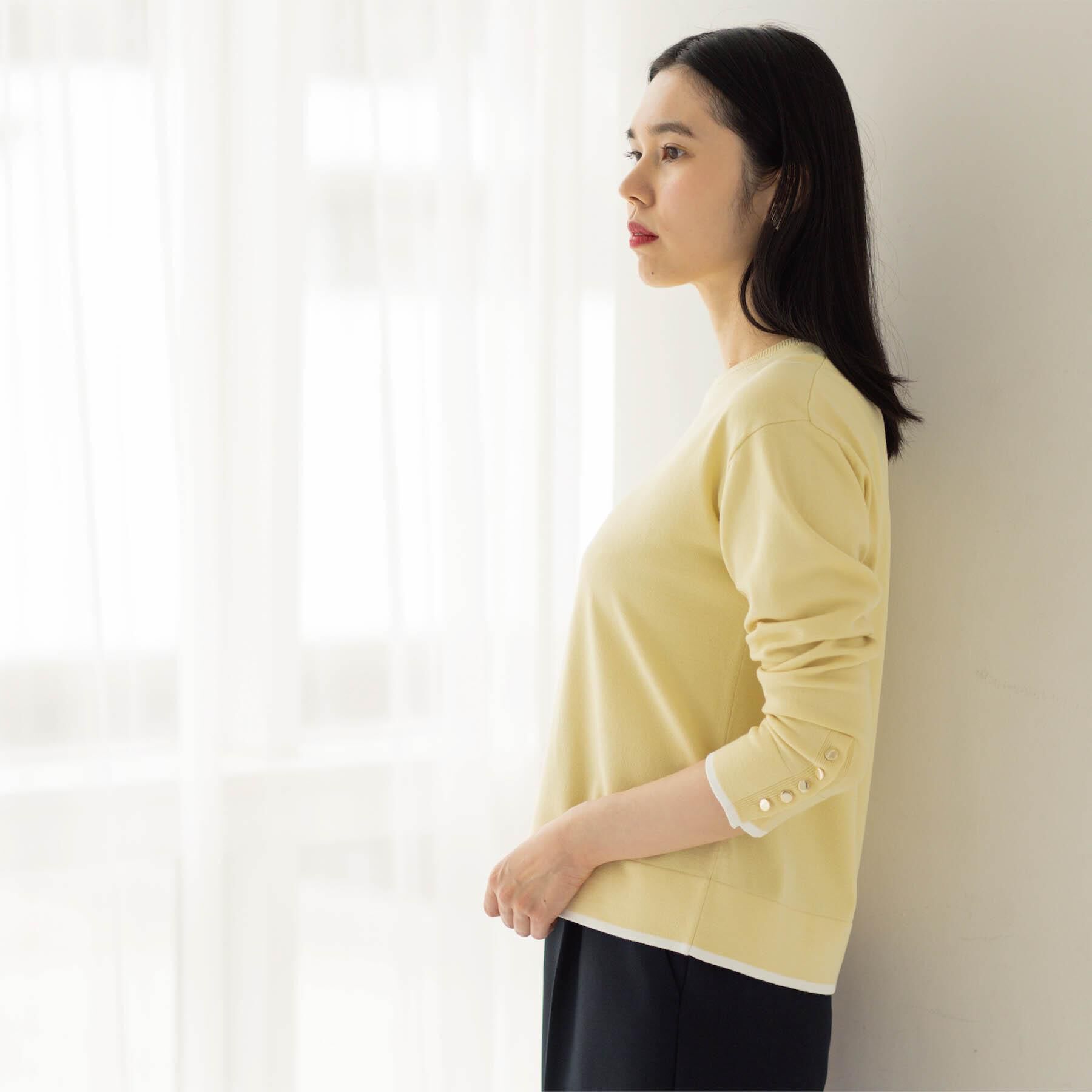 OPAQUE.CLIP「金ボタン使いリラクシーニット【洗濯機OK】」|ニット・セーター|