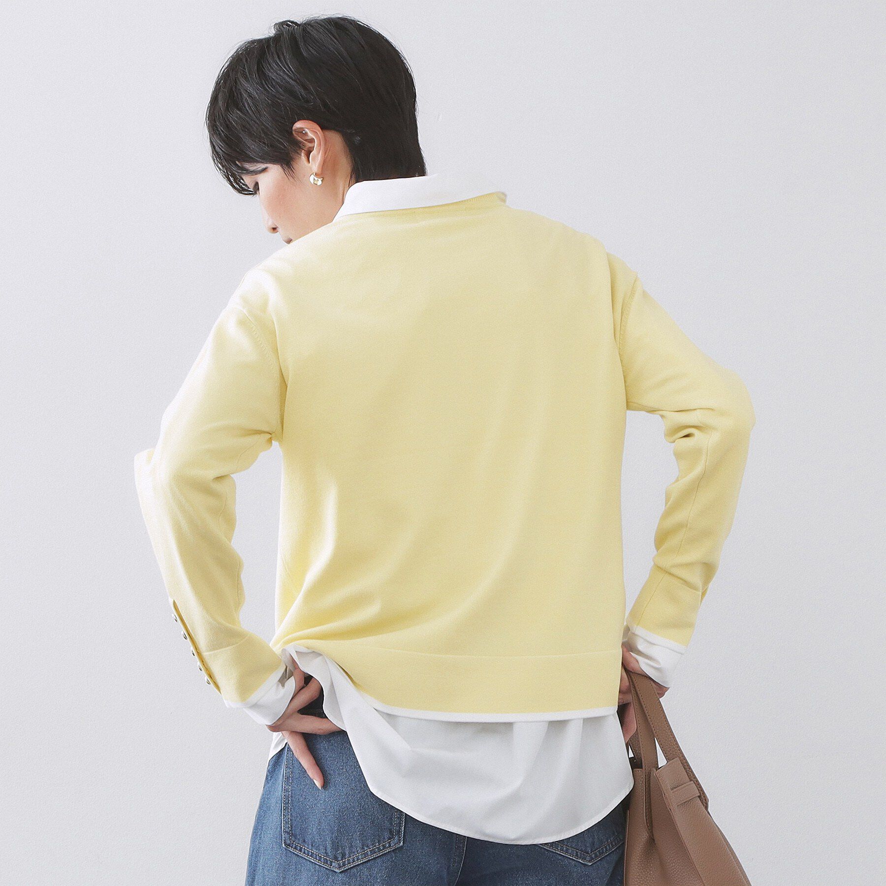 OPAQUE.CLIP「金ボタン使いリラクシーニット【洗濯機OK】」|ニット・セーター|