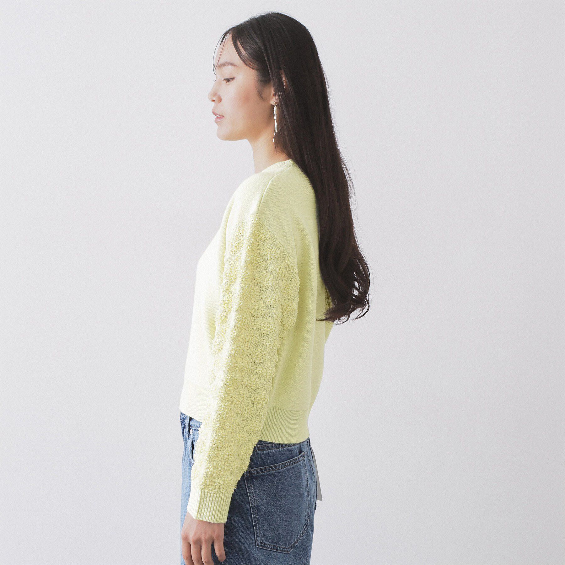 OPAQUE.CLIP「ループヤーンスリーブニット【洗濯機OK】」|ニット・セーター|