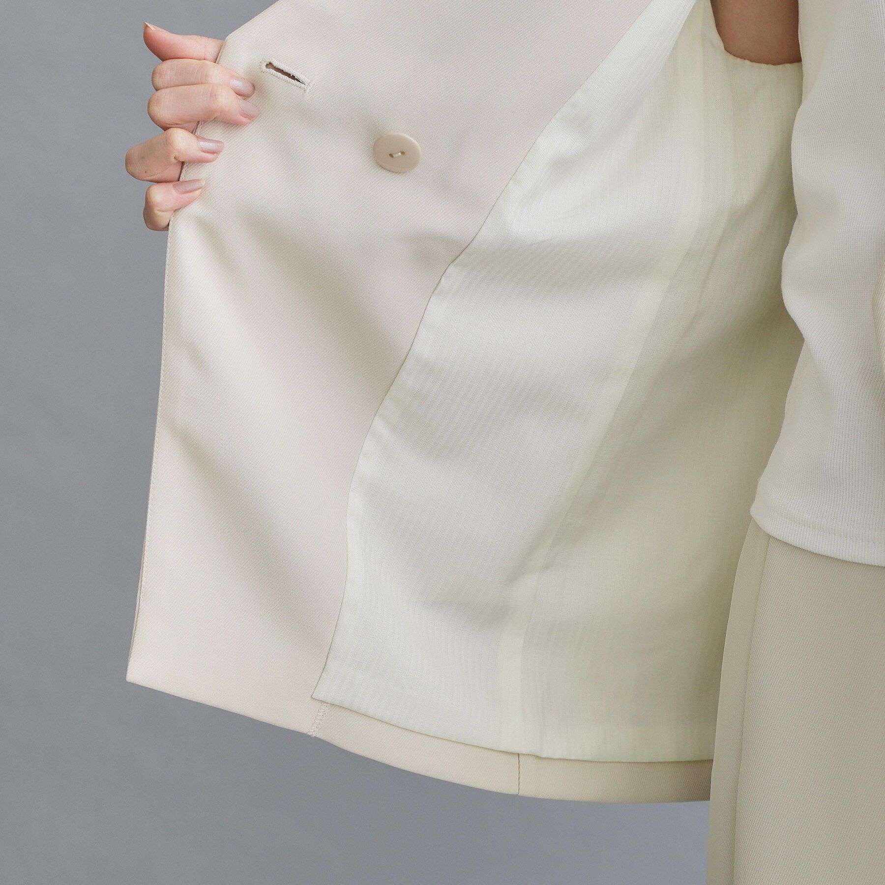 OPAQUE.CLIP「【es】ダブルブレストノーカラージレ/セットアップ対応可【洗える】」|ベスト・ジレ|