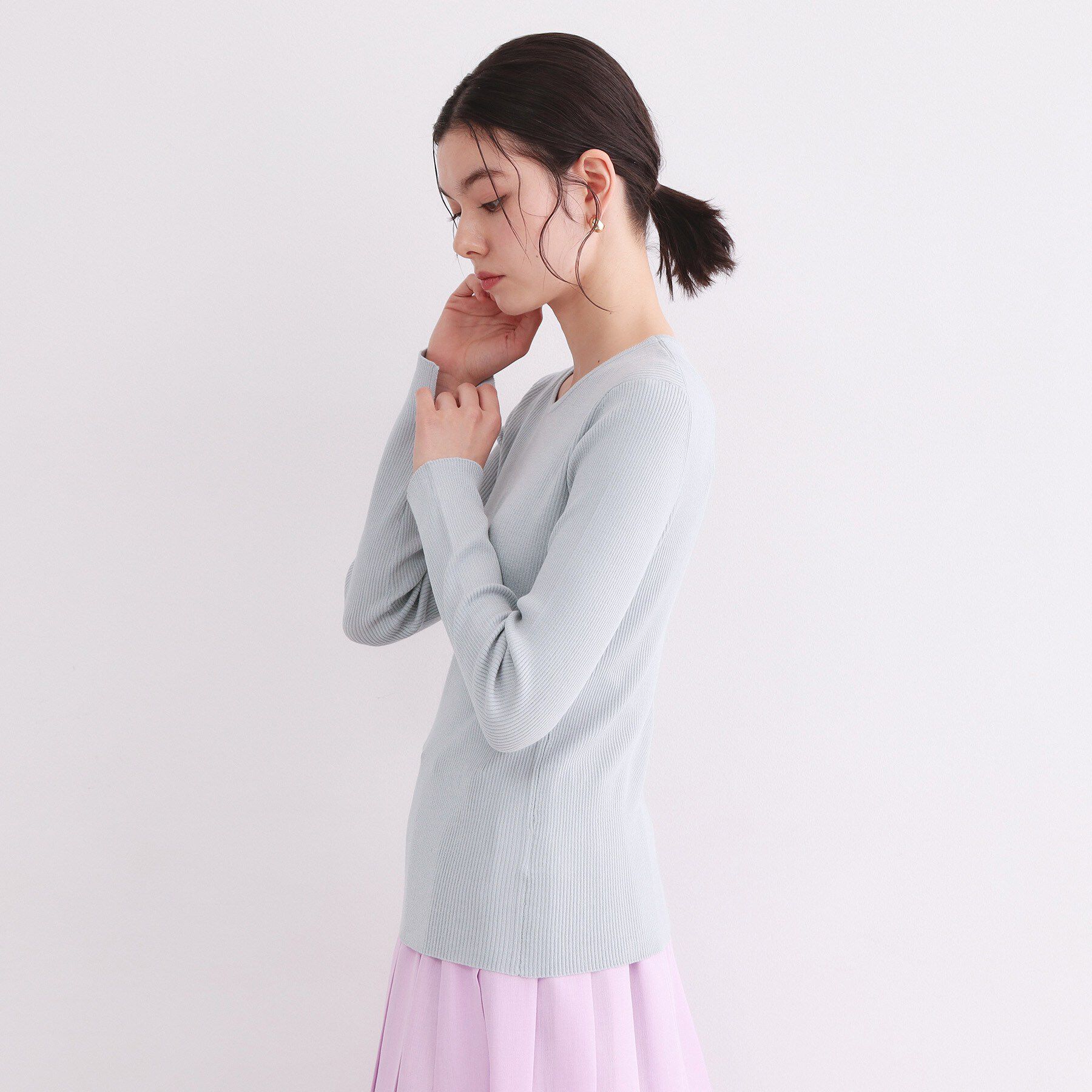 OPAQUE.CLIP「ラメリブニット【洗濯機OK】」|ニット・セーター|