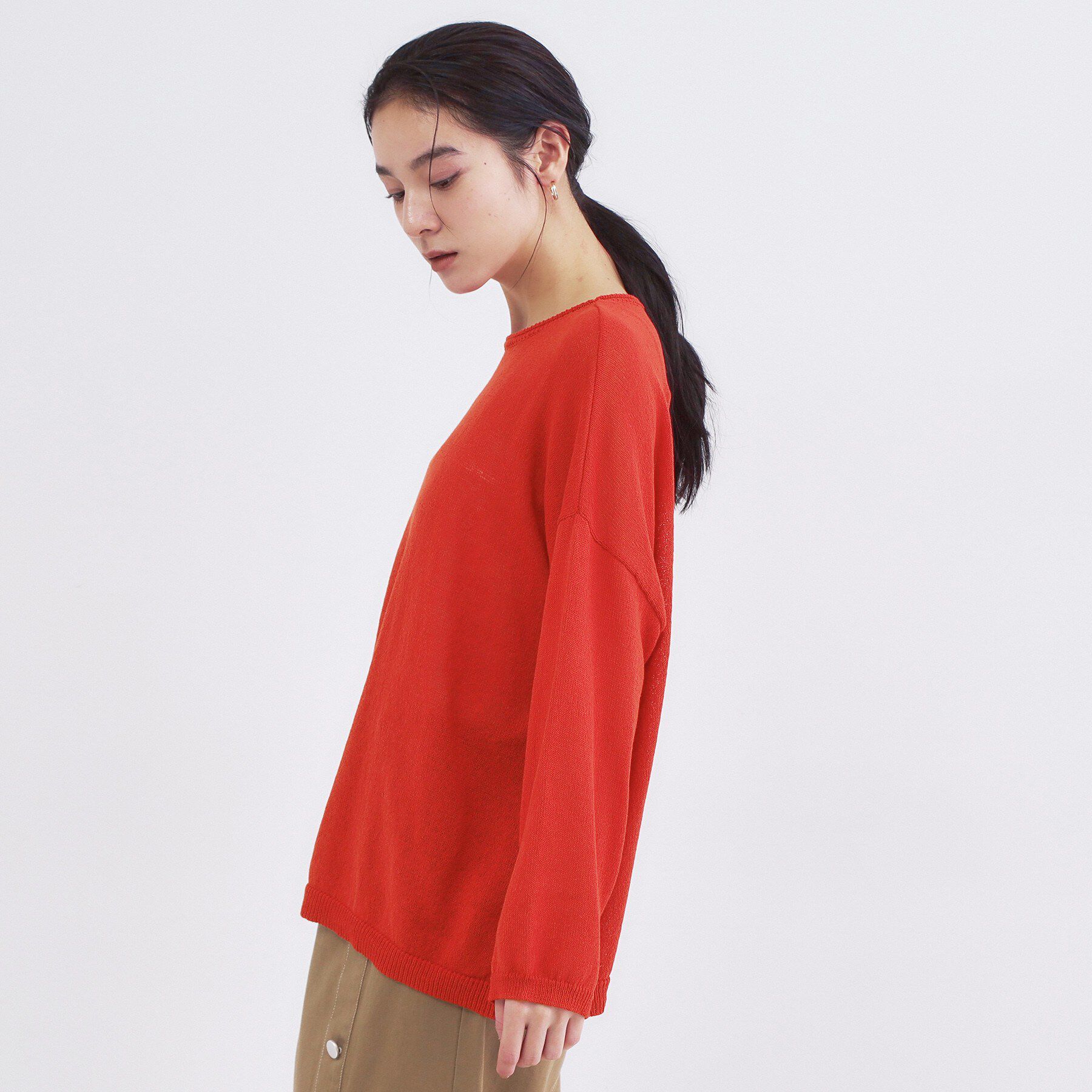 OPAQUE.CLIP「麻混リラクシーニット【洗濯機OK】」|ニット・セーター|