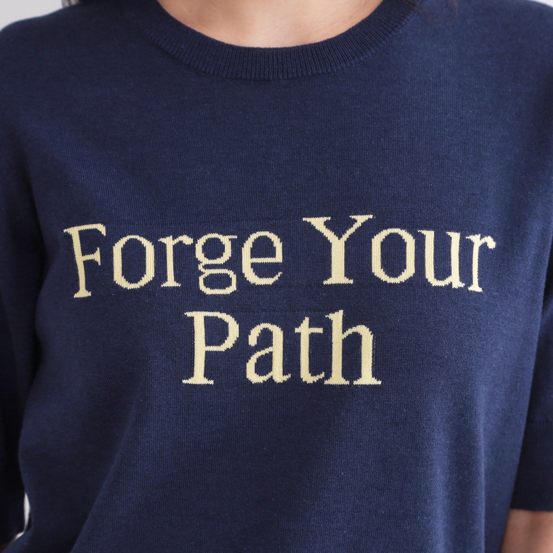 OPAQUE.CLIP「ロゴジャカードニット【洗濯機OK】」|ニット・セーター|