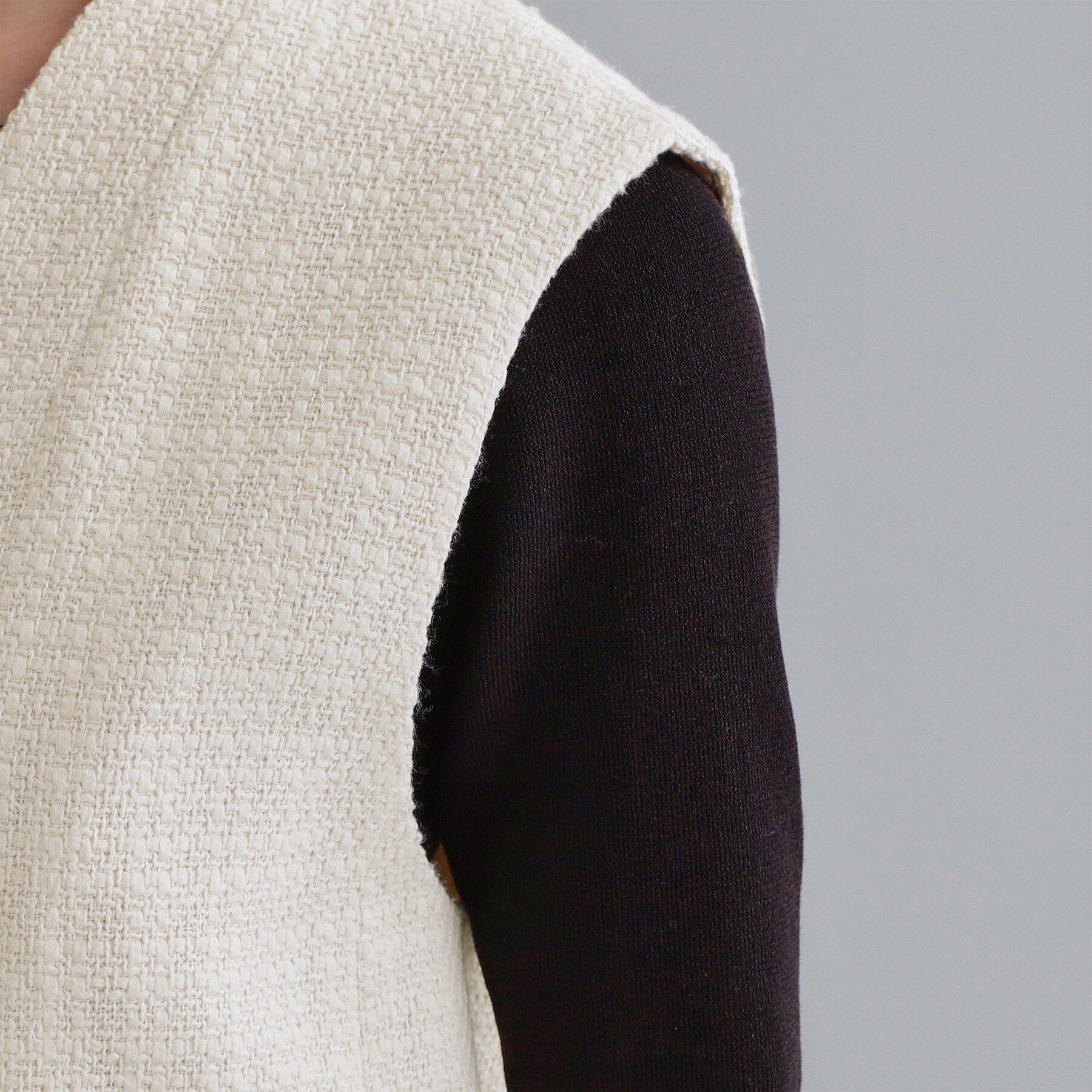 OPAQUE.CLIP「【es】ファンシーツイードノーカラージレ/セットアップ対応【洗える】」|ベスト・ジレ|