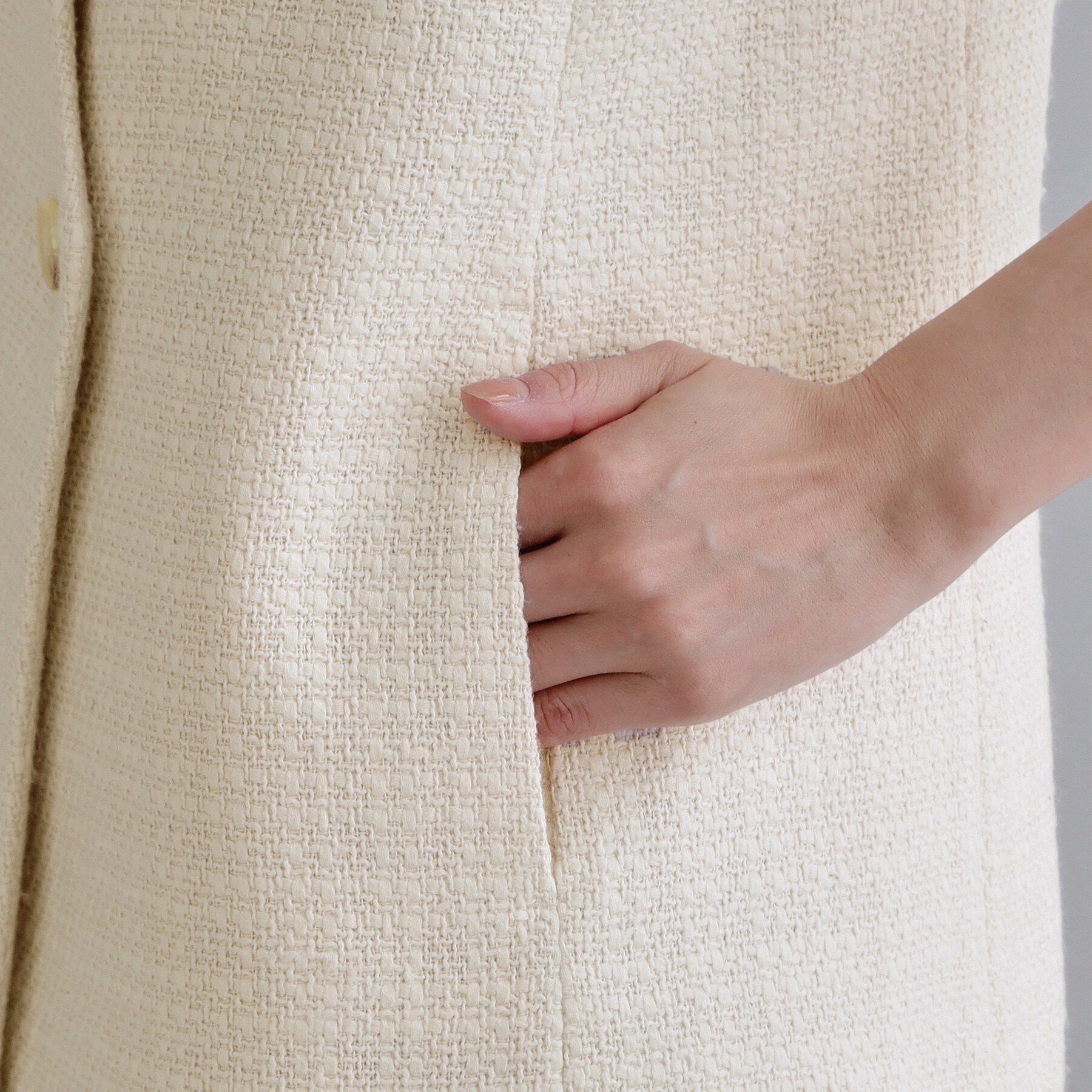 OPAQUE.CLIP「【es】ファンシーツイードノーカラージレ/セットアップ対応【洗える】」|ベスト・ジレ|