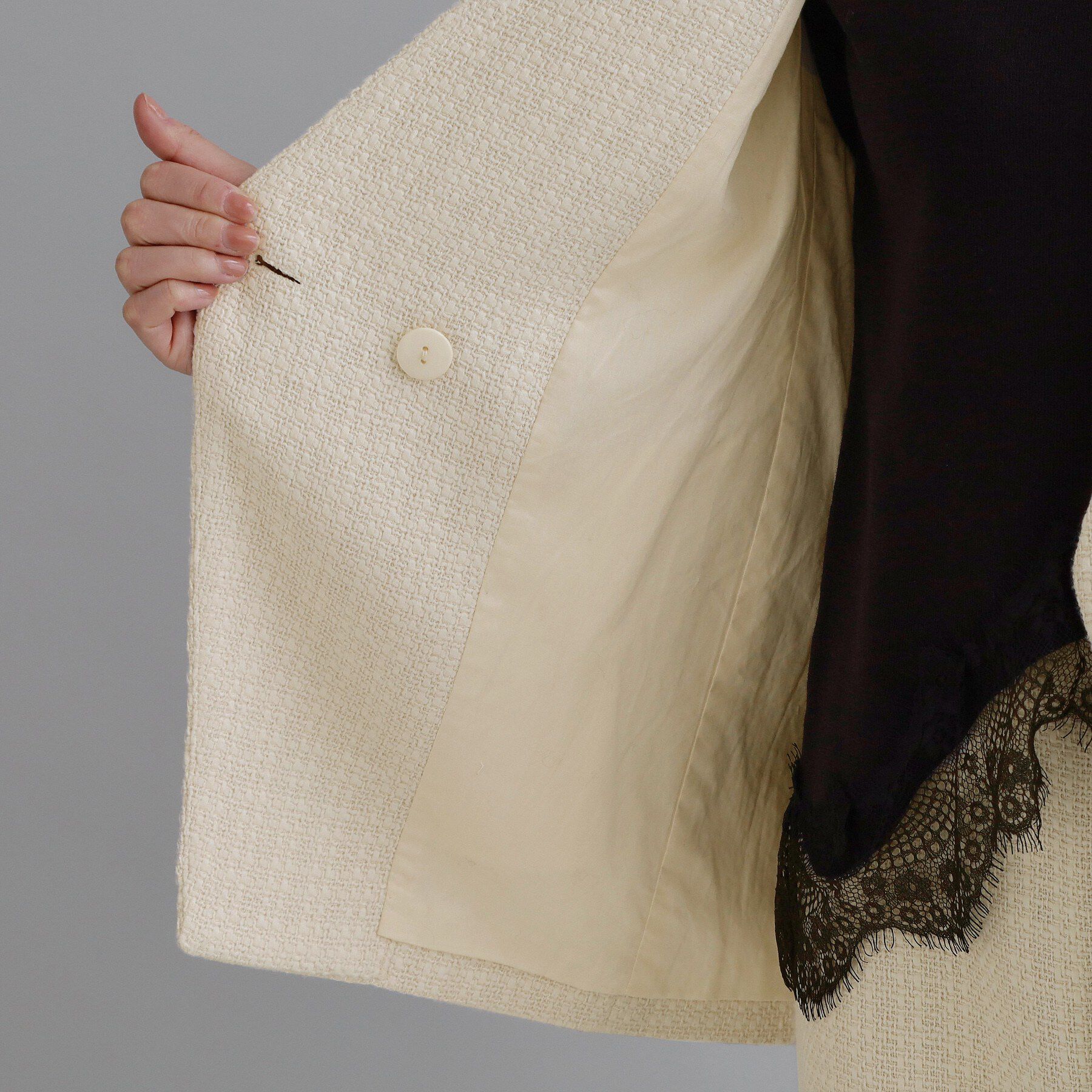 OPAQUE.CLIP「【es】ファンシーツイードノーカラージレ/セットアップ対応【洗える】」|ベスト・ジレ|