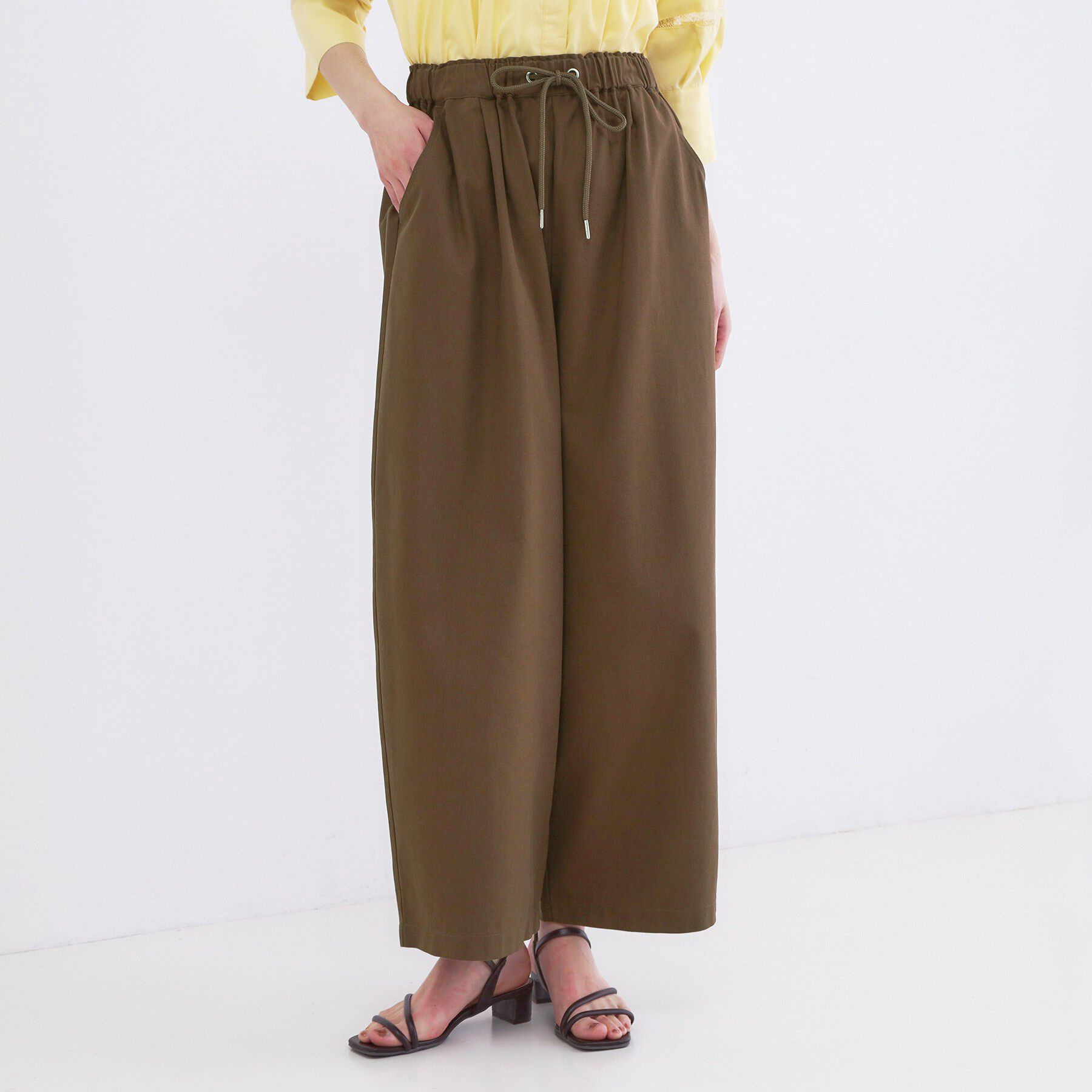 OPAQUE.CLIP「バレルレッグイージーパンツ【洗濯機OK】」|その他|ブラウン(044)