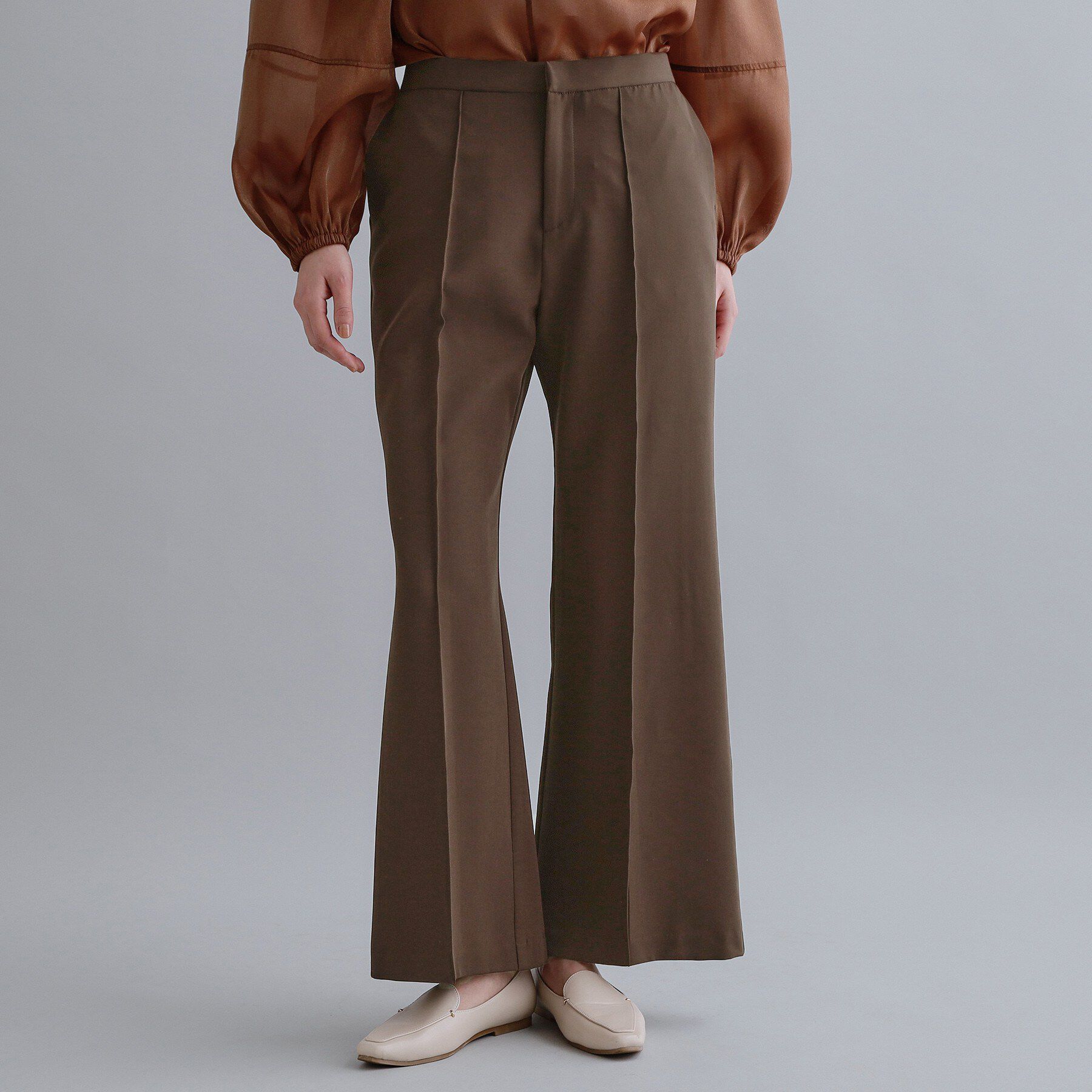 OPAQUE.CLIP「【es】ストレッチピンタックフレアパンツ【洗濯機OK/抗ピル】」|その他|