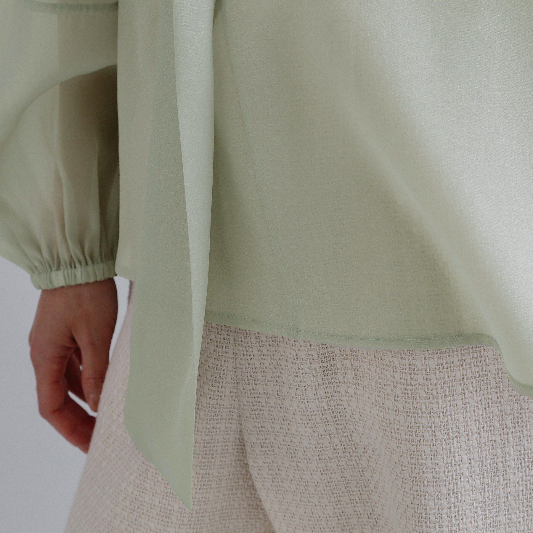 OPAQUE.CLIP「【es】オーガンジーボウタイブラウス【洗濯機OK】」|シャツ・ブラウス|