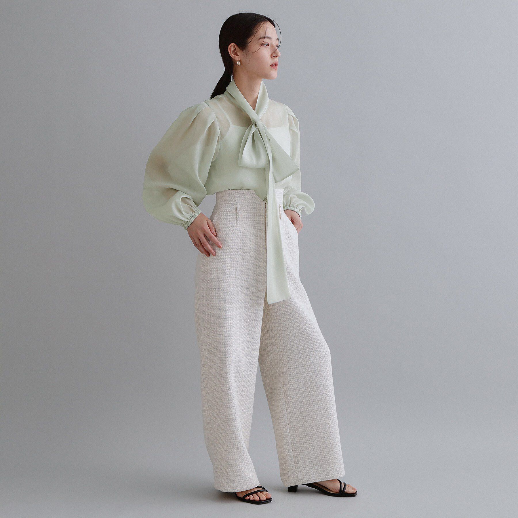 OPAQUE.CLIP「【es】オーガンジーボウタイブラウス【洗濯機OK】」|シャツ・ブラウス|